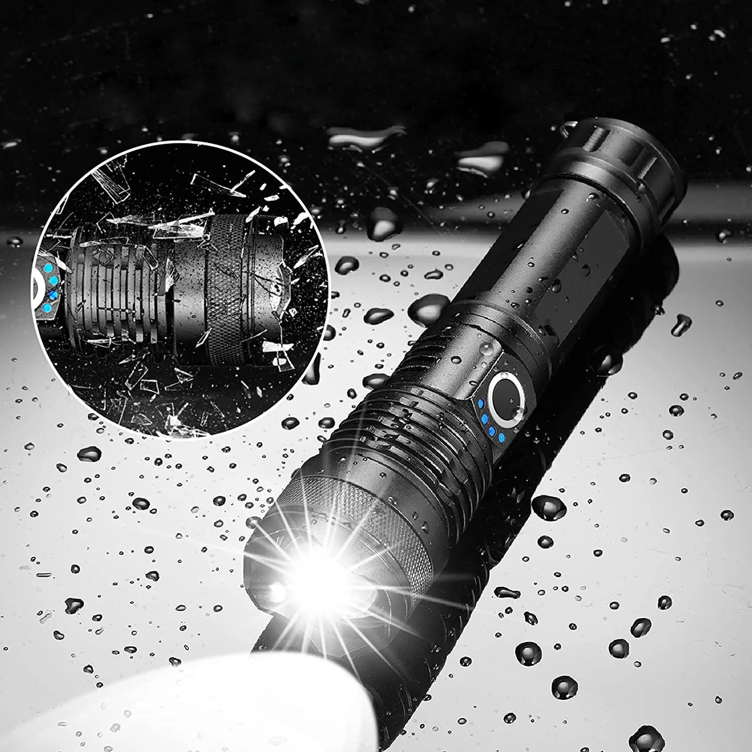 Super Bright LED Tactical Flashlight with Rechargeable Battery - Perfect for Camping, Hiking, Emergency & Outdoor Adventures