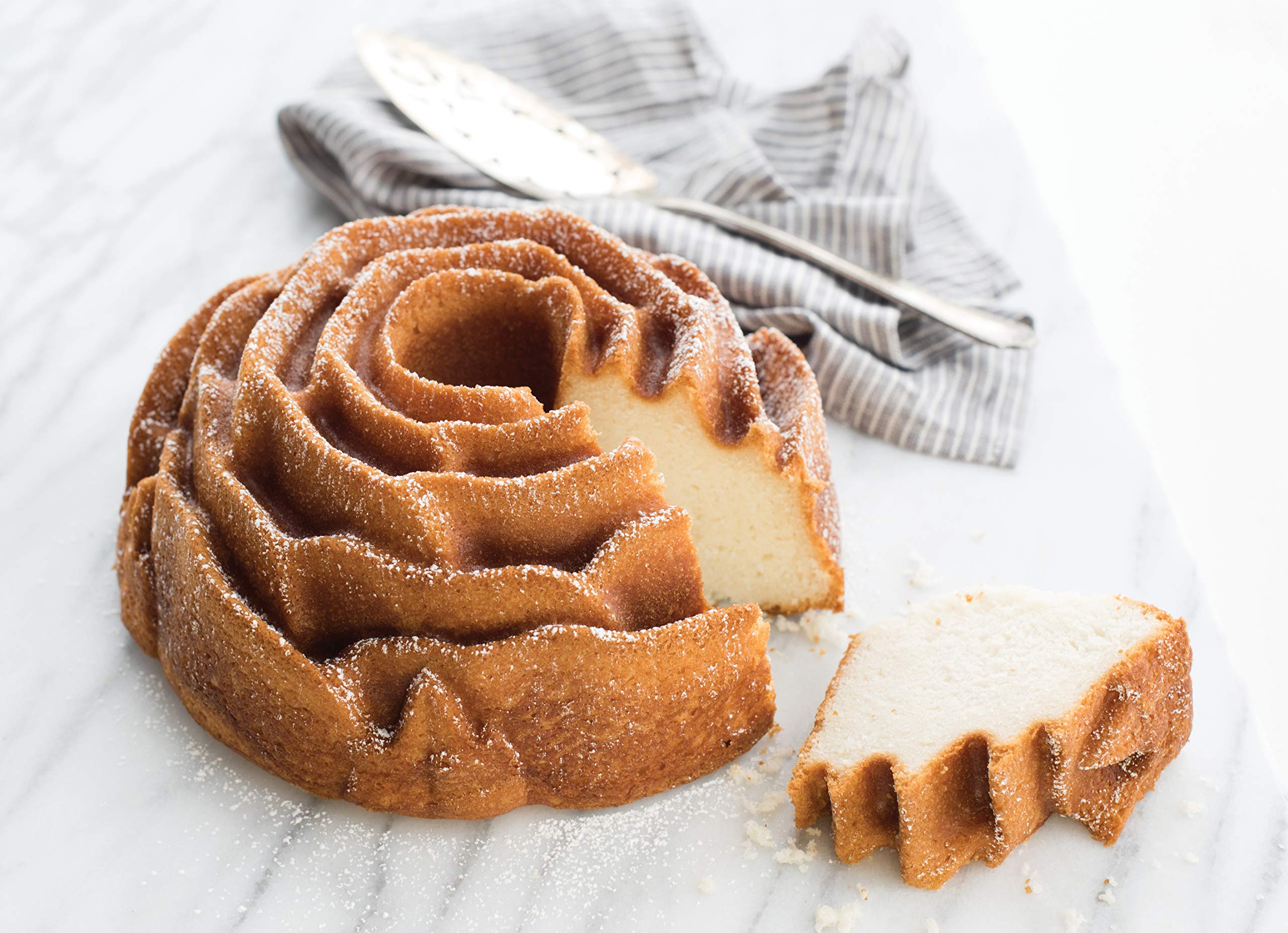 Nordic Ware Rose Cast Aluminum Bundt Pan - 6 Cup Nonstick Baking Pan for Cakes, Bread & Desserts - Perfect for Holidays, Parties & Home Baking