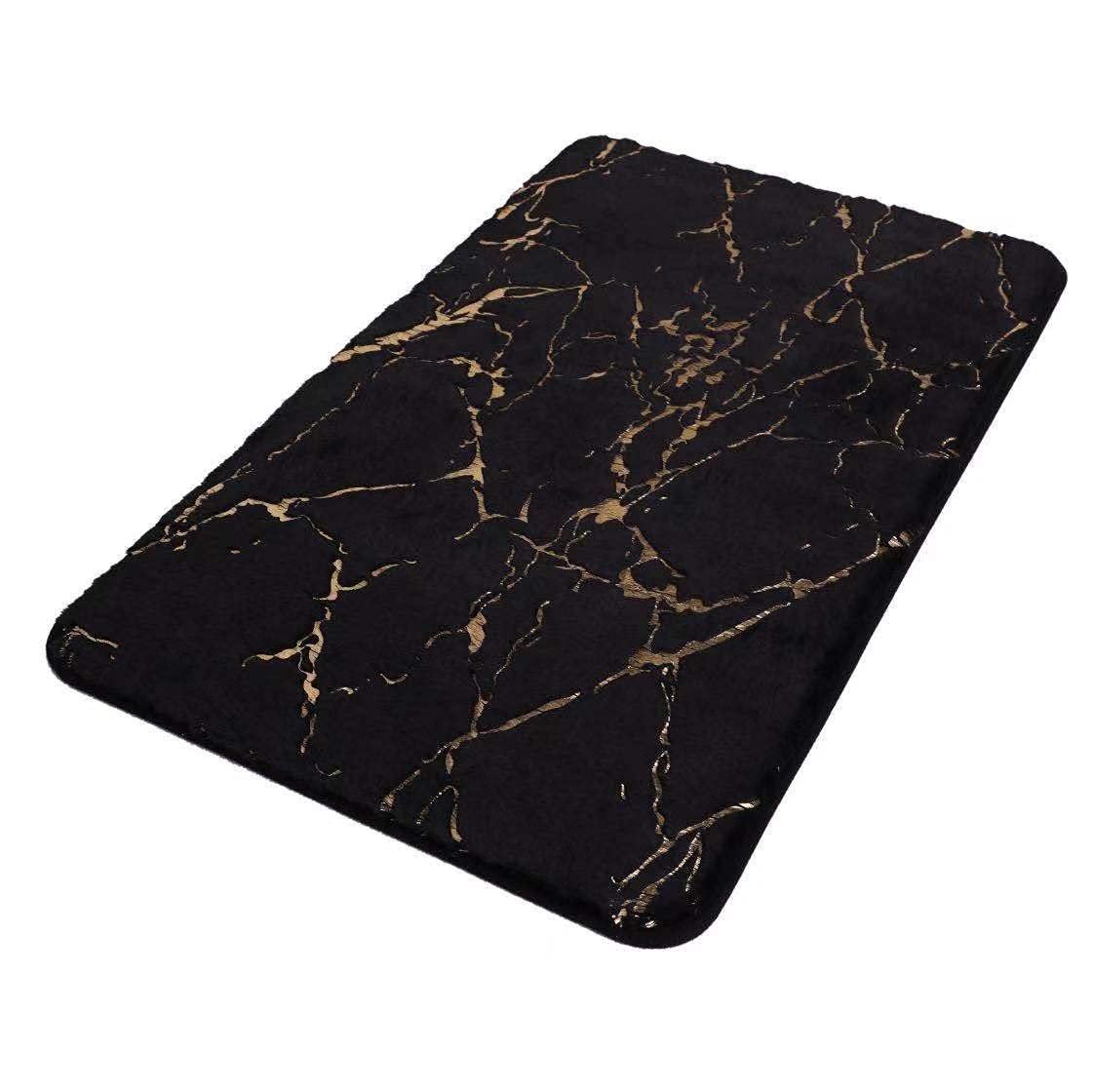 Flixsonic Ultra Soft Non-Slip Bath Mat - Quick Dry Absorbent Shower Rug for Bathroom, Machine Washable, 19.7 x 31.5 Inch Black - Perfect for Bath, Kitchen & Bedroom Decor | Anti-Skid Floor Mat for Wet Areas & Cozy Home Use