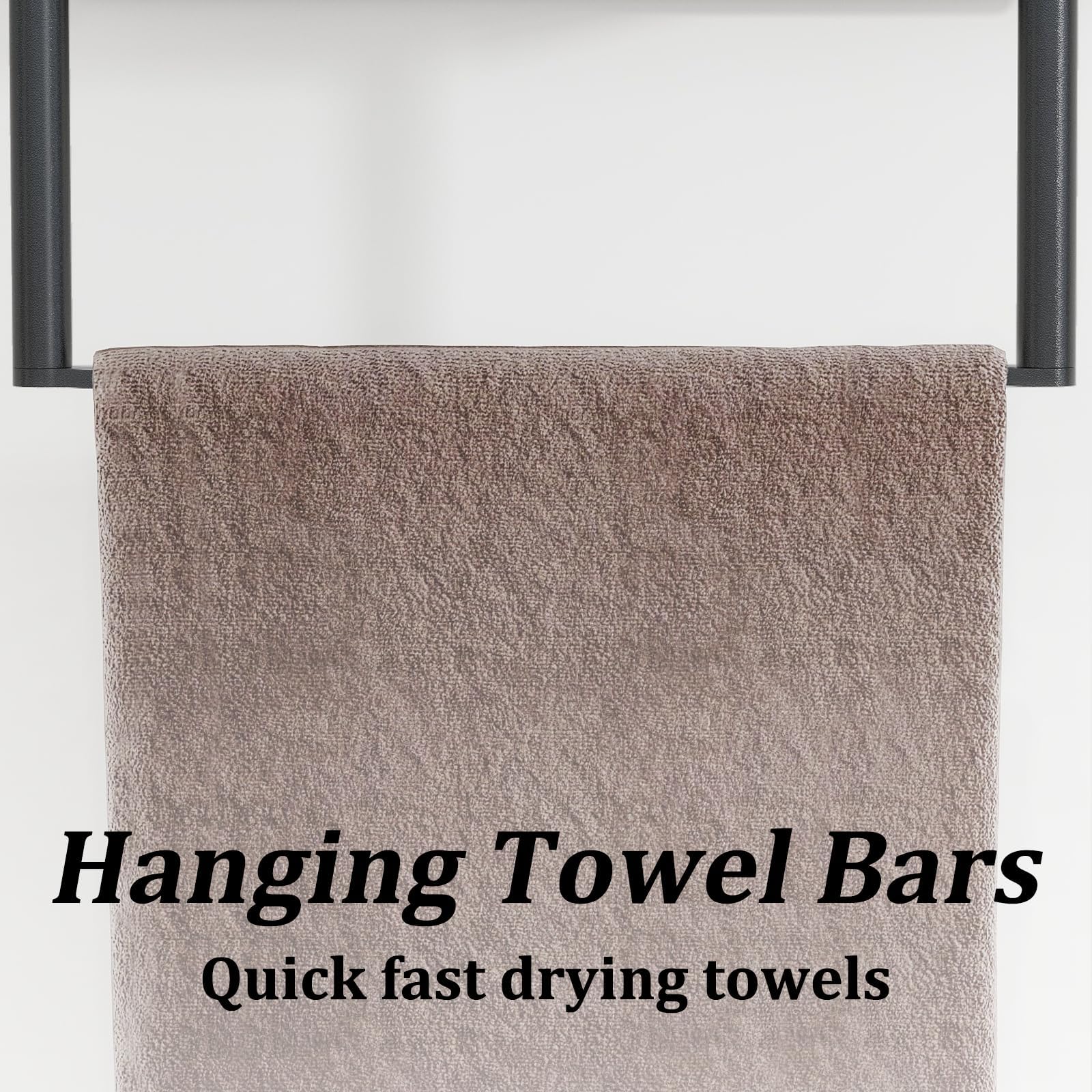 3-Tier Wall Mounted Bathroom Towel Rack with Shelf & Towel Bar - Space-Saving Towel Organizer for Bath, Shower & Spa (Matte Black) - Perfect for Small Bathrooms & Vanity Areas