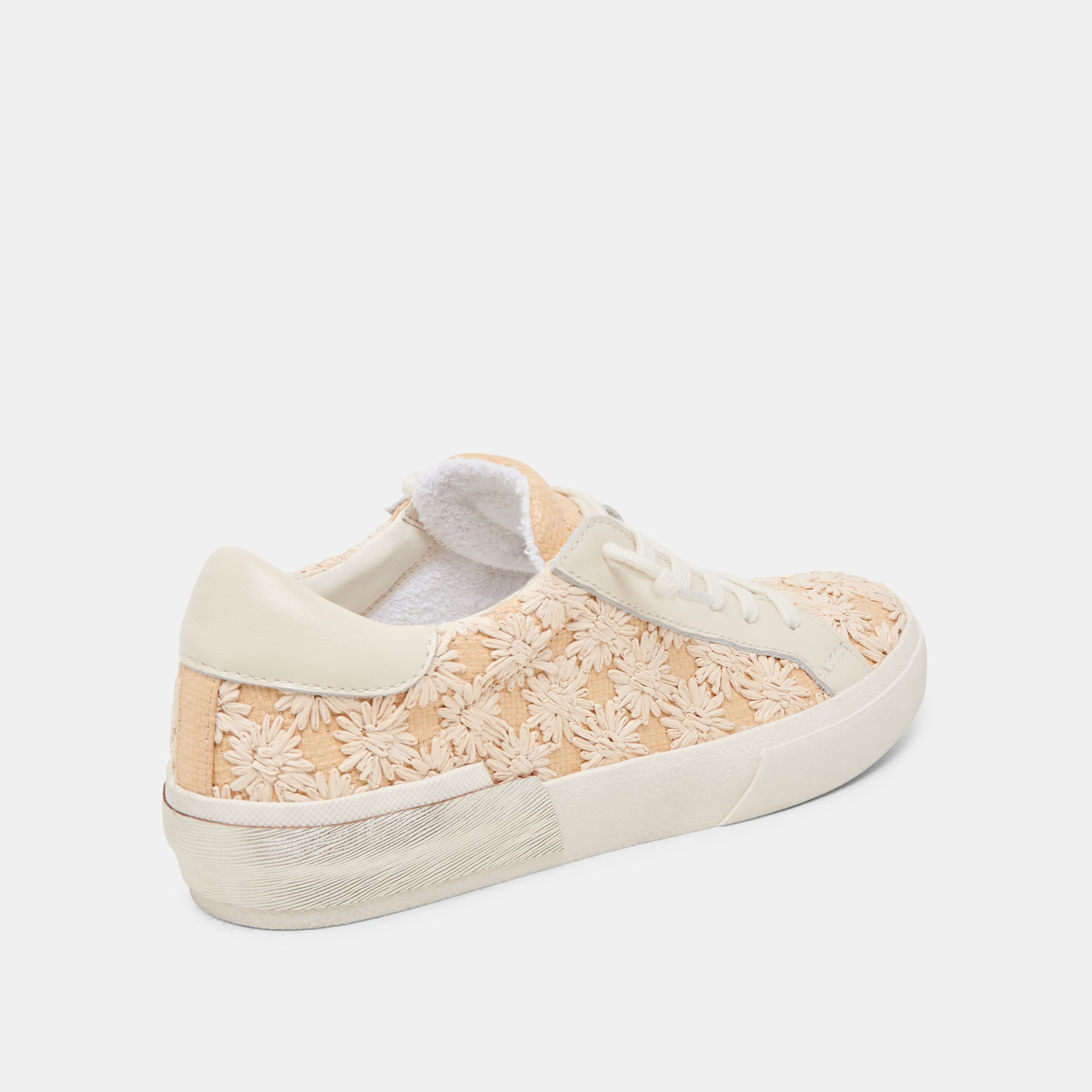 ZINA Floral Sneakers - Women's Fashion Raffia Shoes with Floral Design | Comfortable & Stylish for Summer, Beach, and Casual Outings