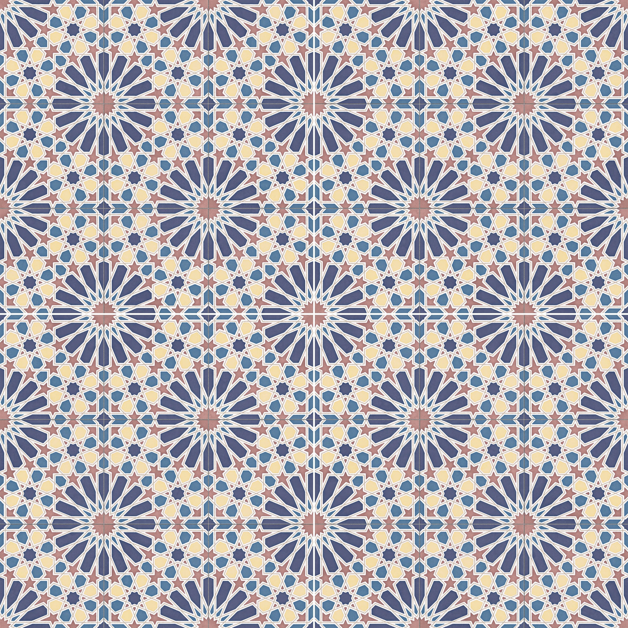 Alhambra Spanish Encaustic Cement Tile - Handmade Floor & Wall Tile for Kitchen, Bathroom, and Patio Decor