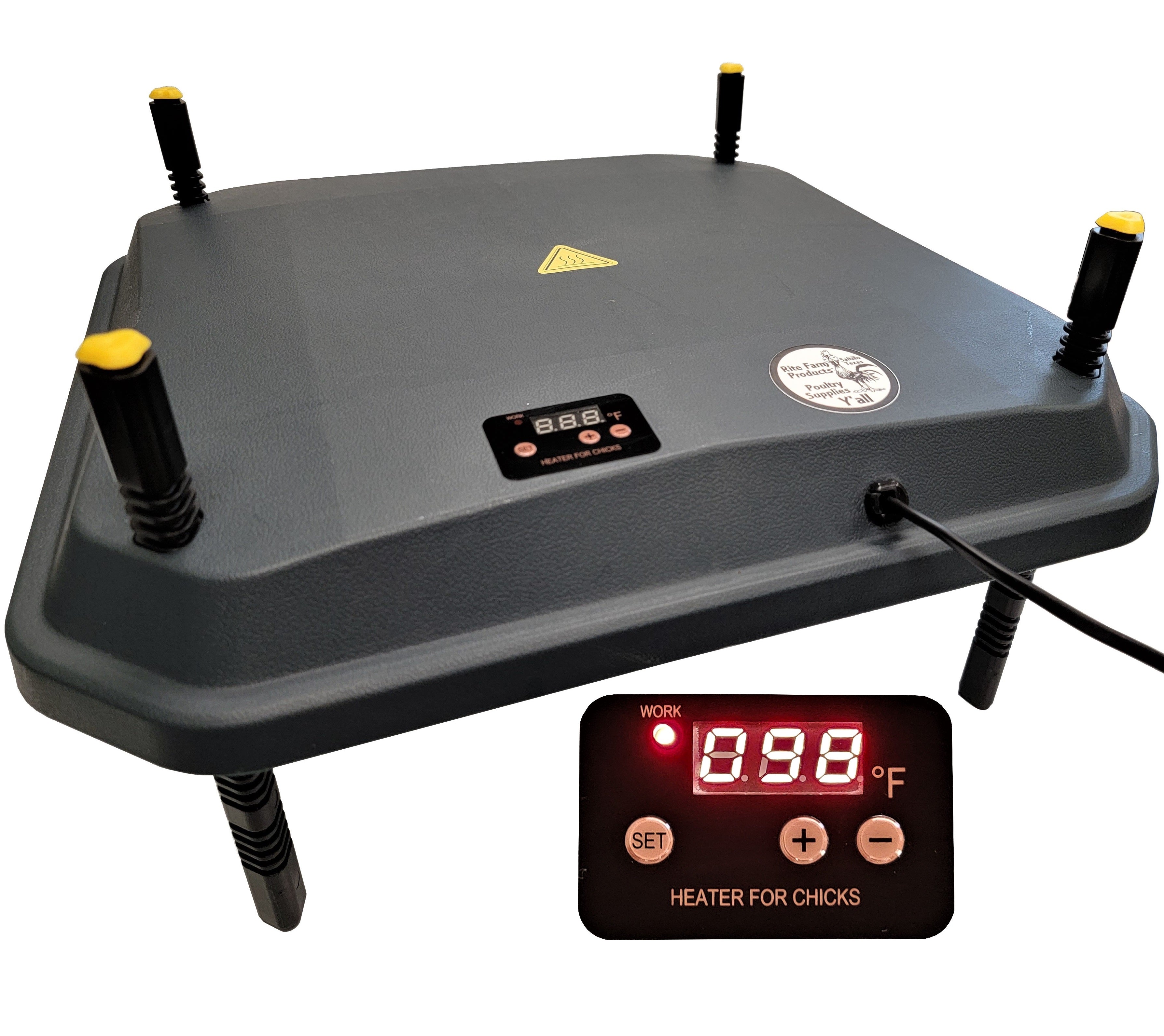 16x16 Inch Adjustable Temperature Digital Chick Brooder Heating Plate - 42W Poultry Warming Mat for Baby Chicks, Ducks & Birds - Perfect for Coops, Hatcheries & Backyard Poultry Raising