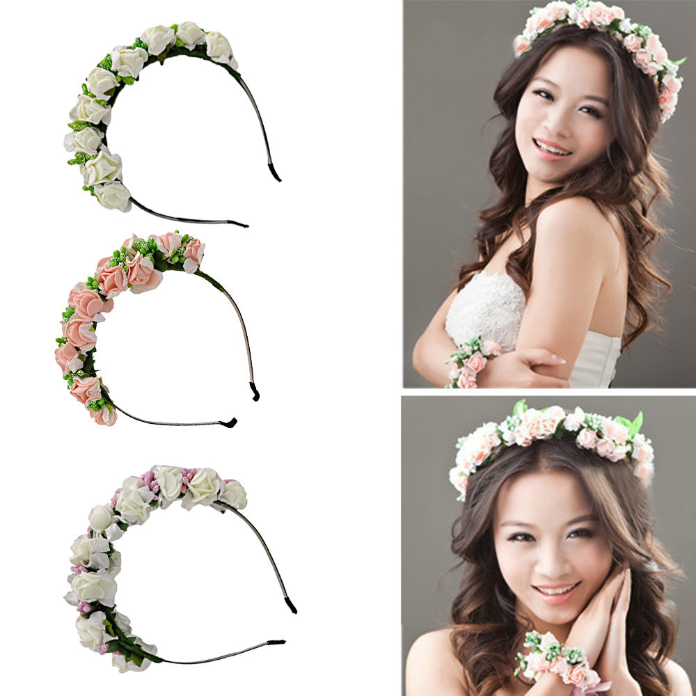 Elegant Bridal Headband with Floral Wreath Design - Wedding Hair Accessories for Bride, Bridesmaids & Flower Girls - Perfect for Ceremony, Reception & Photoshoots