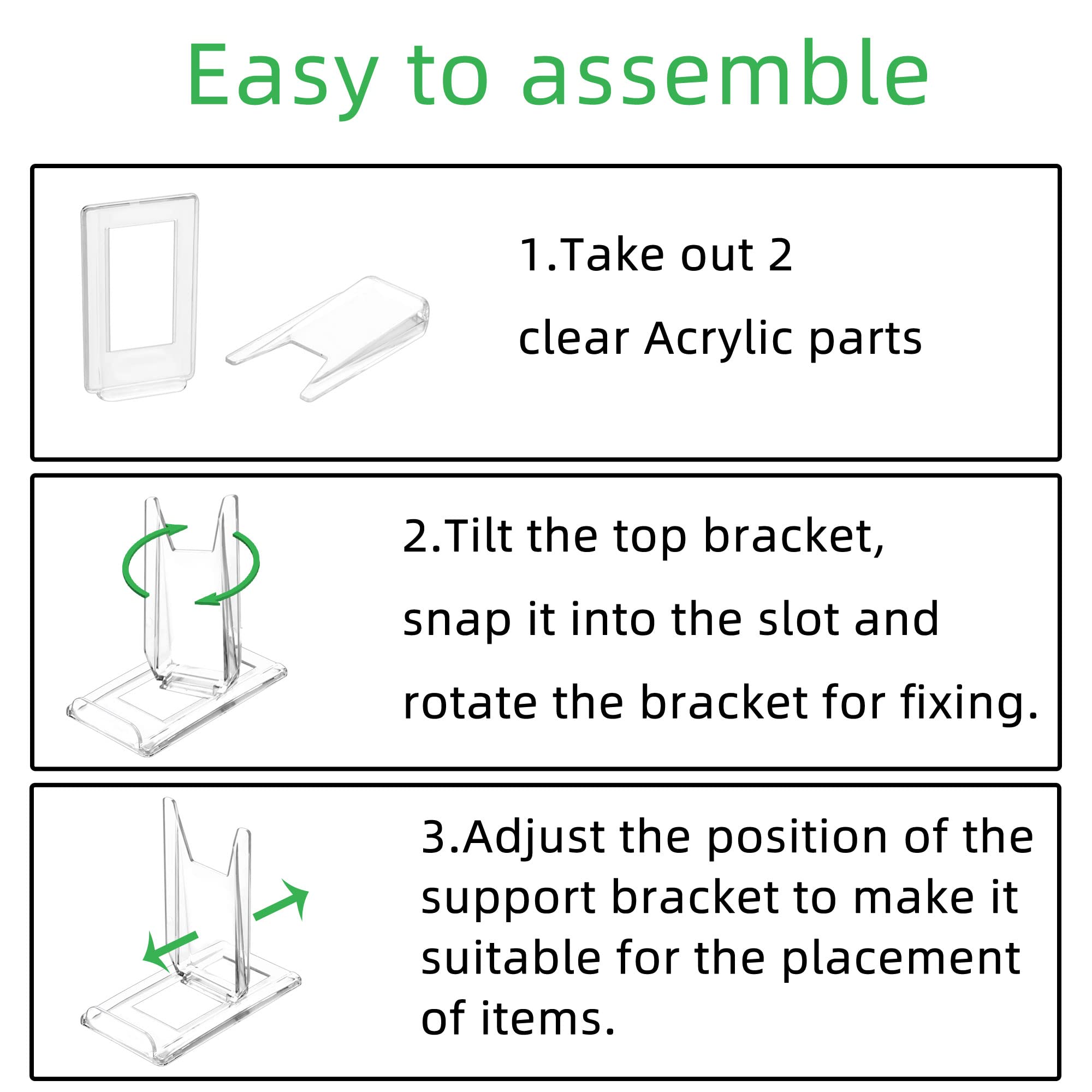 10 Sets Adjustable Acrylic Display Stand for Plates, Purses, Clutch Bags, Pictures, Platters, Books, Tableware, Stationery, Gameboy Handhelds & N64 Controllers - Perfect for Retail Stores, Home Decor, and Gaming Collections