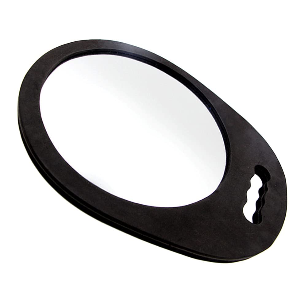 1pc Unbreakable Anti-Fall Hairdresser Back Mirror - Travel Makeup Mirror for Barber Salon, Handheld Hair Cutting Mirror with Eva Frame, Round Circle Mirror - Perfect for Professional Styling, Home Haircuts & Travel Beauty Touch-ups