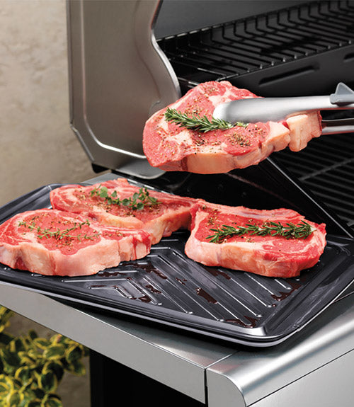 Premium BBQ Serving Tray - Heavy Duty Plastic Prep & Serve Dish for Grilling, Picnics & Outdoor Parties - Perfect for BBQ, Cookouts & Backyard Gatherings