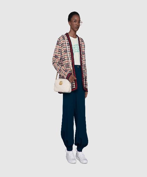 Gucci GG Marmont Small Matelassé Shoulder Bag in White | Luxury Leather Crossbody Purse for Women | Perfect for Date Night, Office & Special Occasions