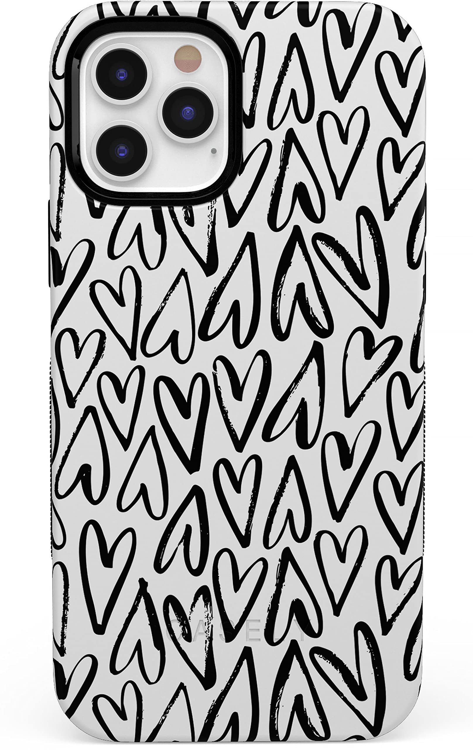 Casely iPhone 11 Pro Max Case - Heart Throb Design with Endless Hearts Pattern | Slim Protective Phone Cover for Women | Perfect for Valentine's Day Gifts & Everyday Use
