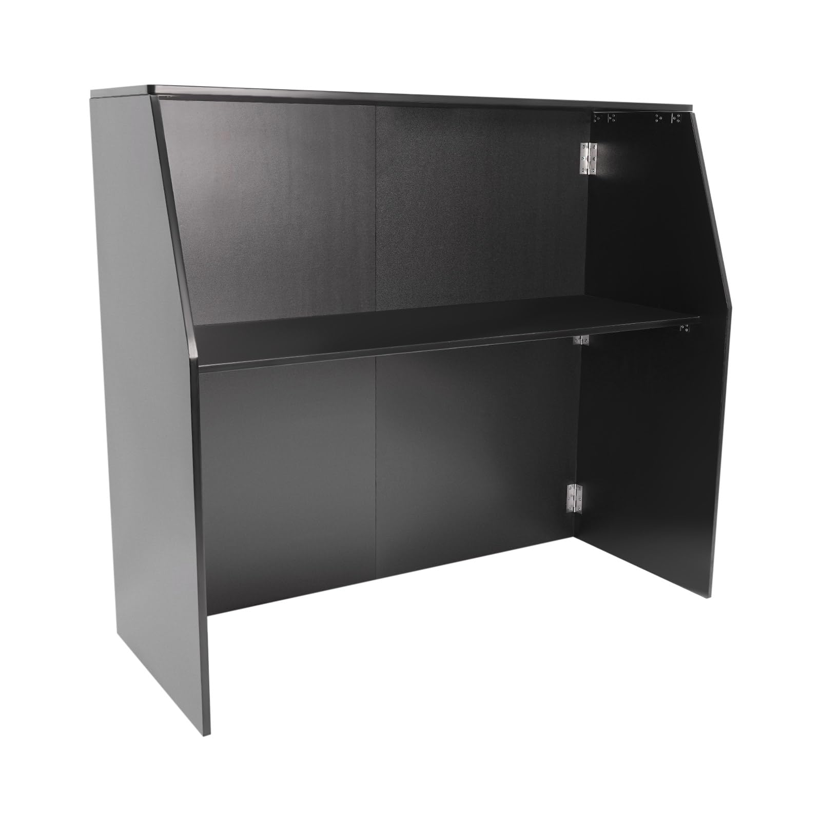 4' Folding Portable Bar with Shelves - Foldable Bartender Table Cabinet Station, Mobile Laminate Party Bar for Home, Outdoor Events & Wedding Receptions - Perfect for Cocktail Parties, BBQs & Entertaining Guests