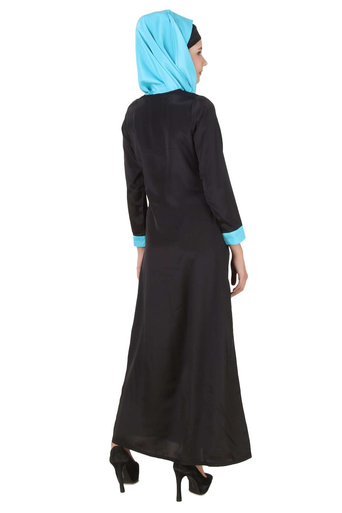 Elegant Black Crepe Abaya for Women - Modest Islamic Dress - Perfect for Prayer, Mosque, and Special Occasions