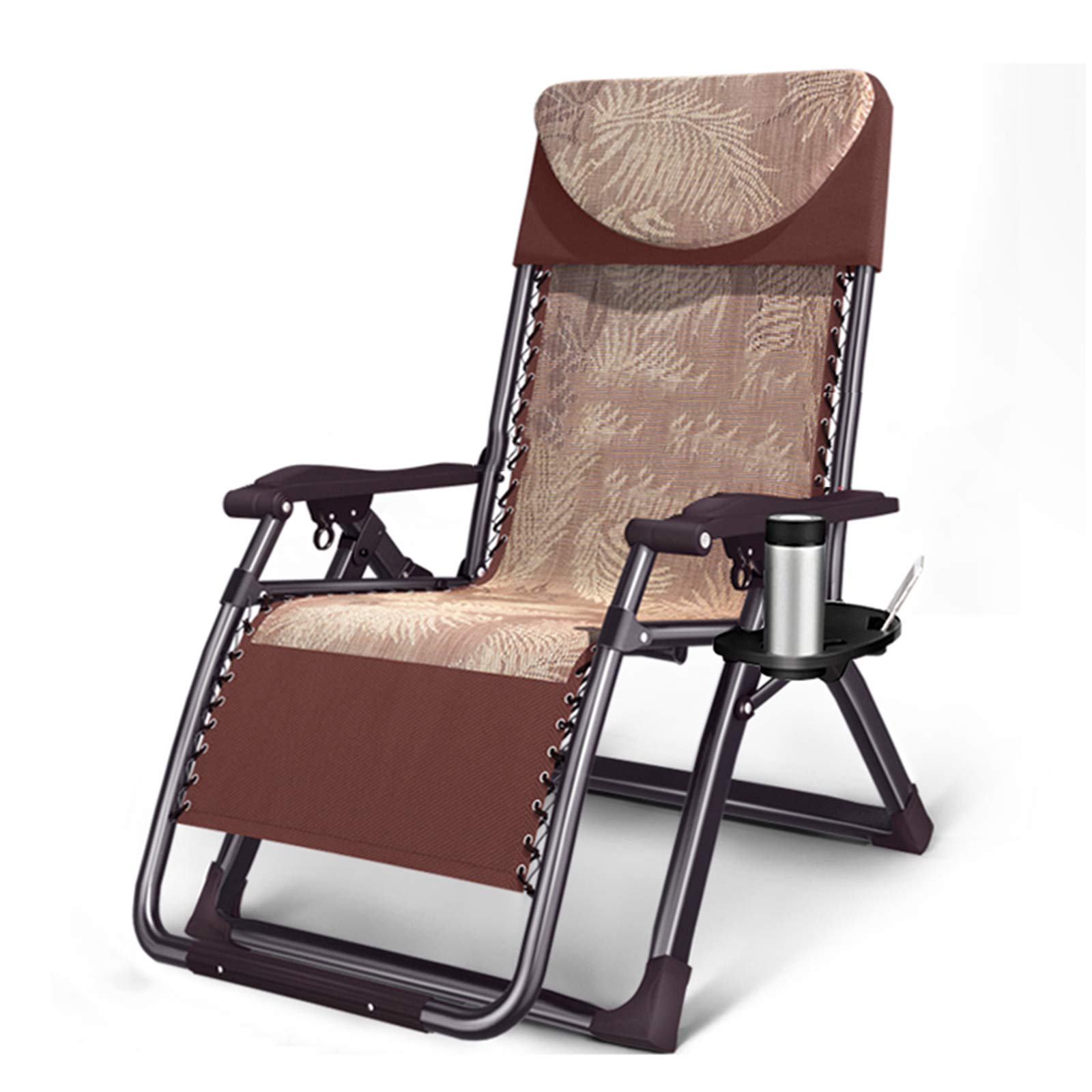 Zero Gravity Lounge Chair with Tray - 500lbs Capacity Folding Reclining Chair, Adjustable Sun Lounger for Outdoor Garden, Patio, Poolside (Grey/Black) - Perfect for Relaxing, Sunbathing and Backyard Lounging