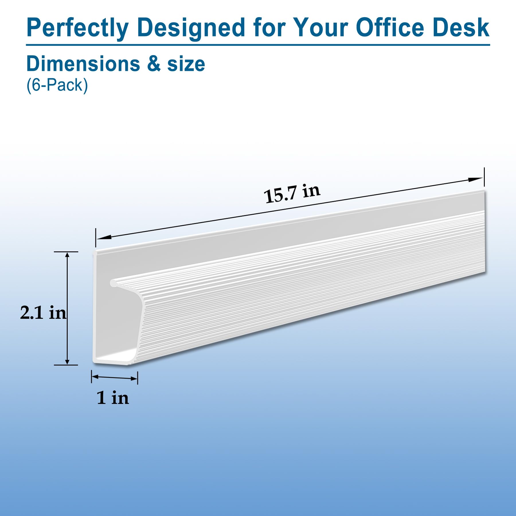 Under Desk Cable Management J Channel - Neat Cord Organizer for Home & Office Workspace | Wire Hider for Computer, TV & Electronics | Easy Installation Cable Tray Solution