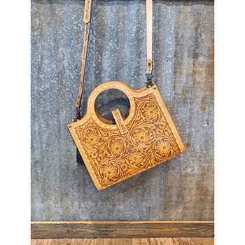 American Darling Genuine Leather Fully Tooled Handbag for Women - Stylish Crossbody Purse for Everyday Use, Work & Travel