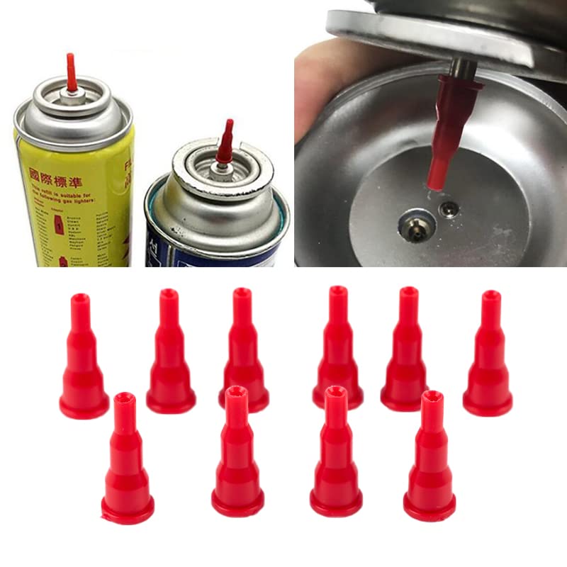 10-Piece Universal Butane Nozzle Adapter Kit - Convert Cassette Tanks to Inflatable Tanks, Lighter & Spray Gun Refill - Durable Reusable Gas Transfer Heads for Camping, Grilling & DIY Projects