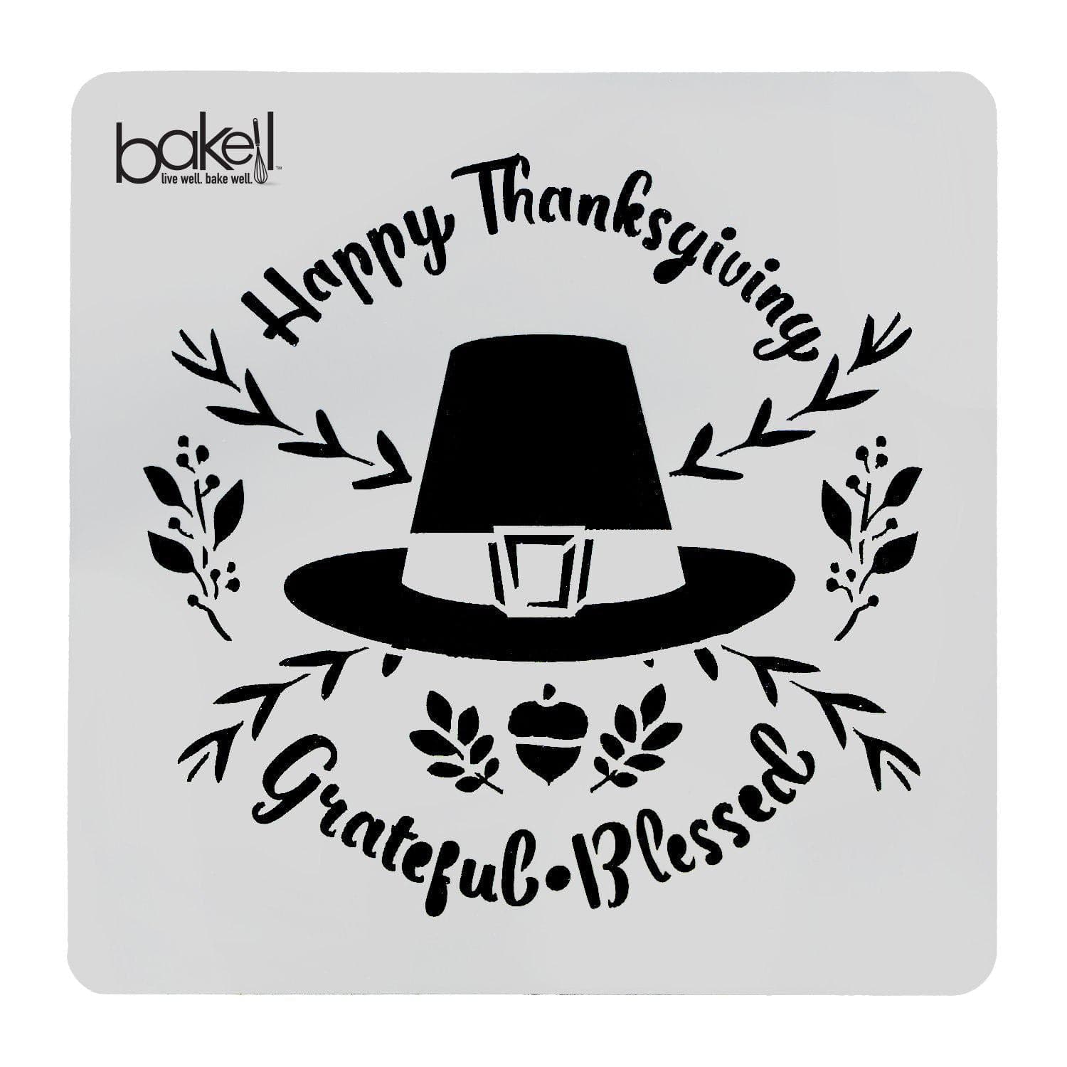 5x5 Happy Thanksgiving Stencil - Reusable Plastic Craft Template for DIY Fall Decor, Pumpkin Painting & Holiday Home Decoration | Perfect for Wood Signs, Windows, and Wall Art Projects