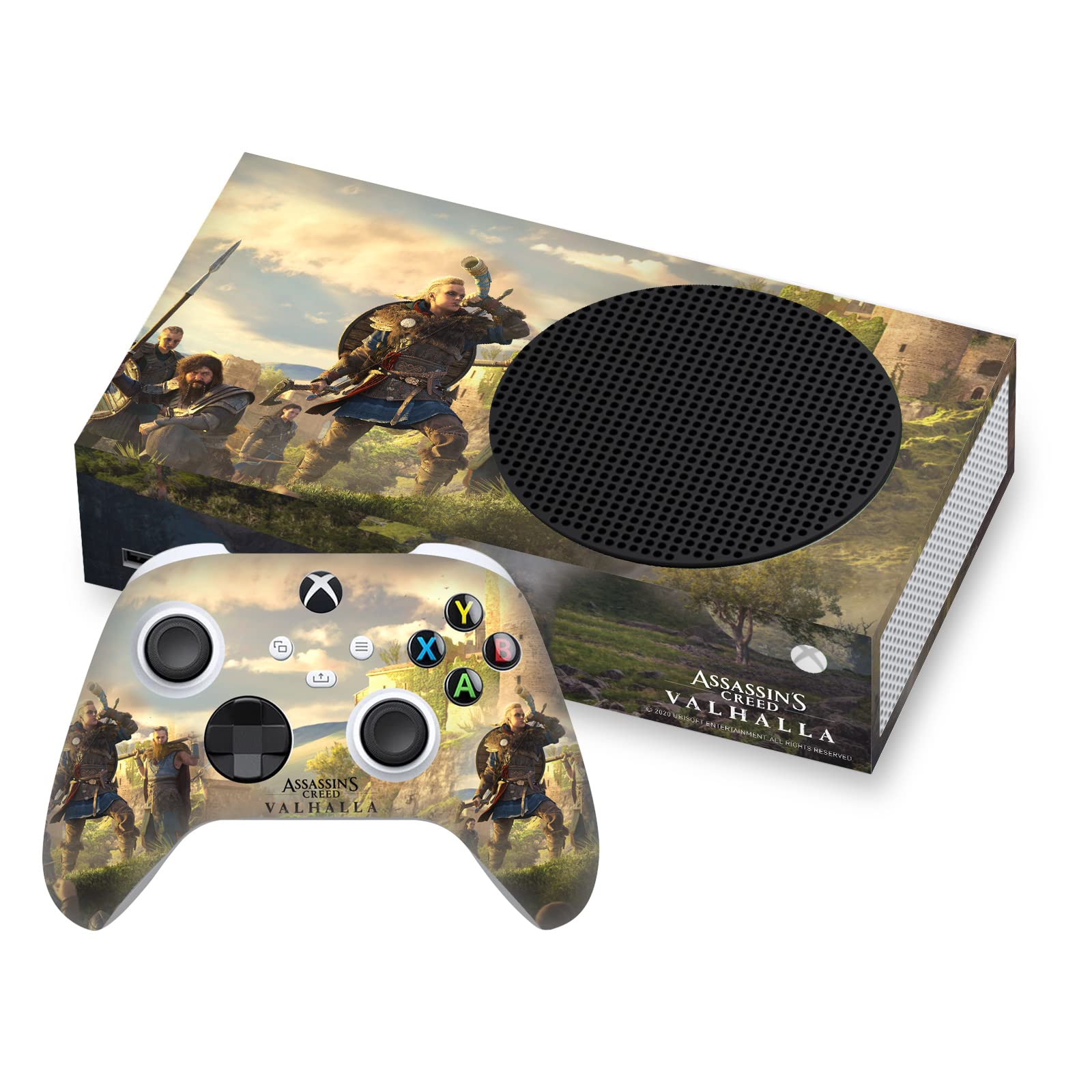 Officially Licensed Assassin's Creed Eivor Raid Leader Vinyl Sticker Skin for Xbox Series S Console & Controller - Gaming Decal, Protective Cover - Perfect for Gamers, Collectors, and Valhalla Fans