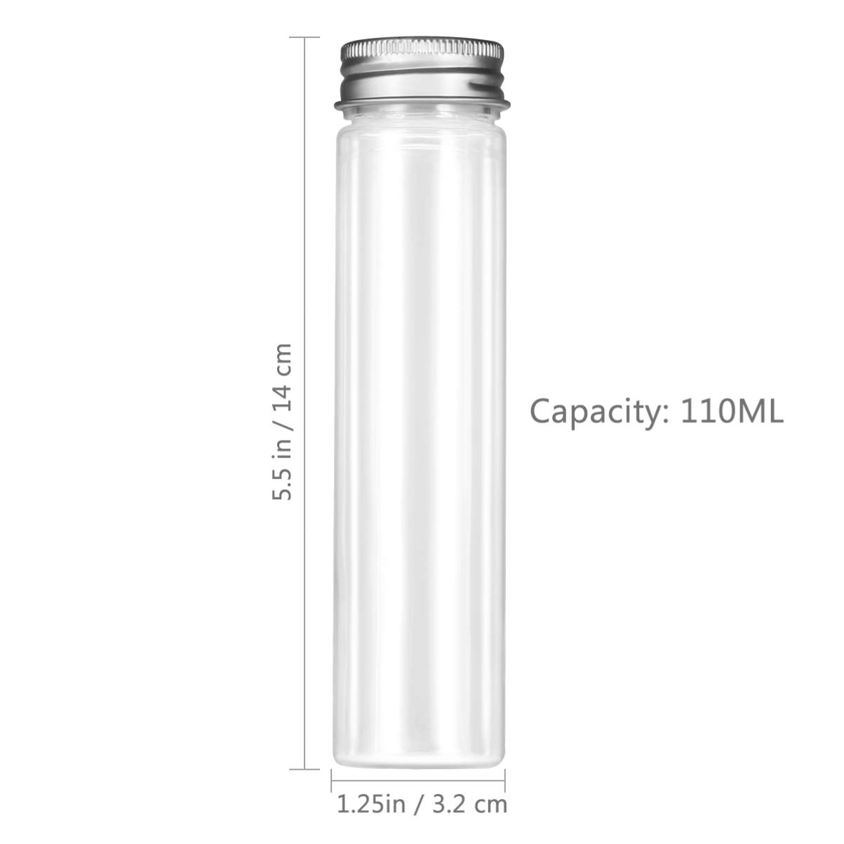VILLCASE 15-Piece Clear Glass Candy Containers with Lids - Cosmetic Test Tubes & Lotion Bottles for DIY, Bath Salts, Essential Oils, and Party Favors
