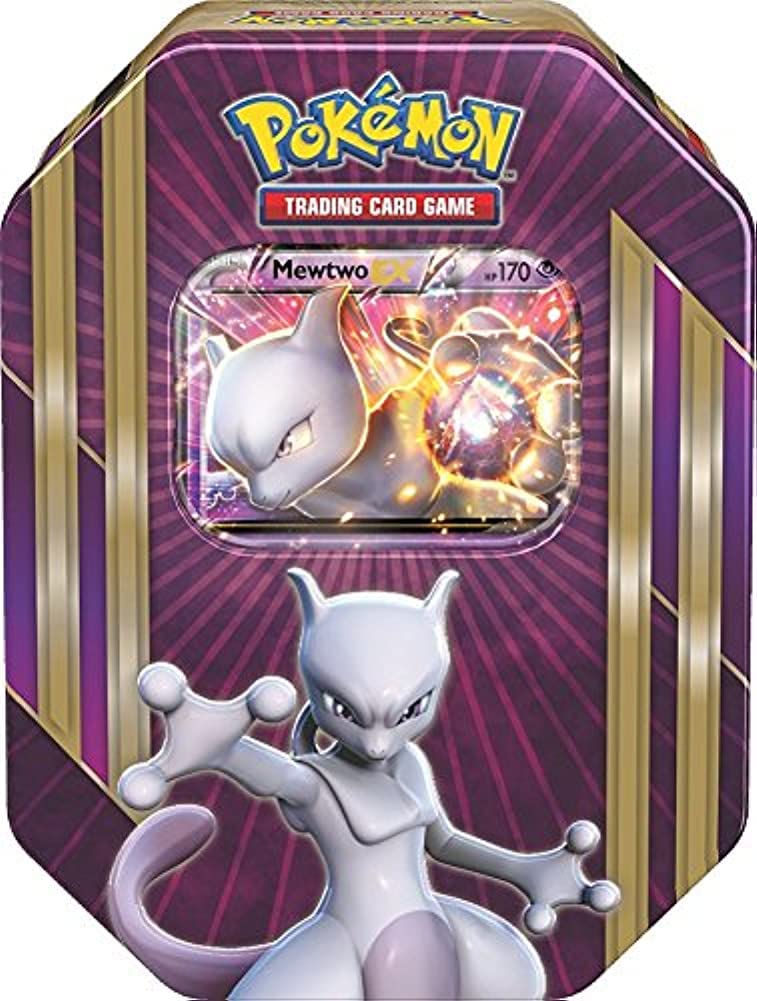Pokemon TCG: Triple Power Collector's Tin - Mewtwo EX, Shiny Gyarados EX or Machamp EX, 4 Booster Packs & Online Code | Trading Card Game for Collectors & Battles | Perfect for Gifts, Tournaments & Game Nights