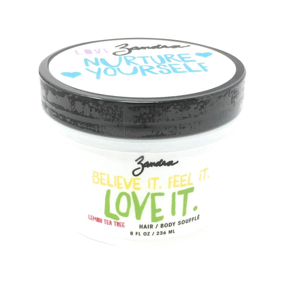 ZANDRA Lemon Tea Tree Hair & Body Souffle - 8 Fl Oz - Hydrating & Refreshing for Dry Scalp & Skin - Perfect for Shower, Spa & Travel Use