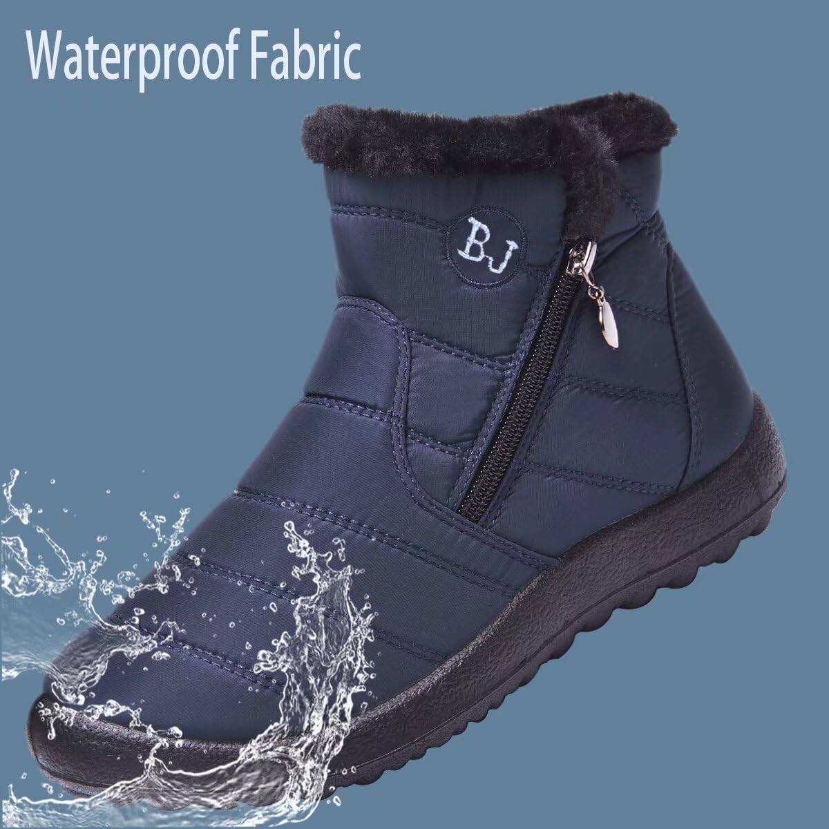 Women's Winter Snow Boots - Warm Waterproof Ankle Boots with Anti-Slip Sole | Cozy Slip-On Booties for Snowy Days, Outdoor Hiking & Casual Winter Fashion