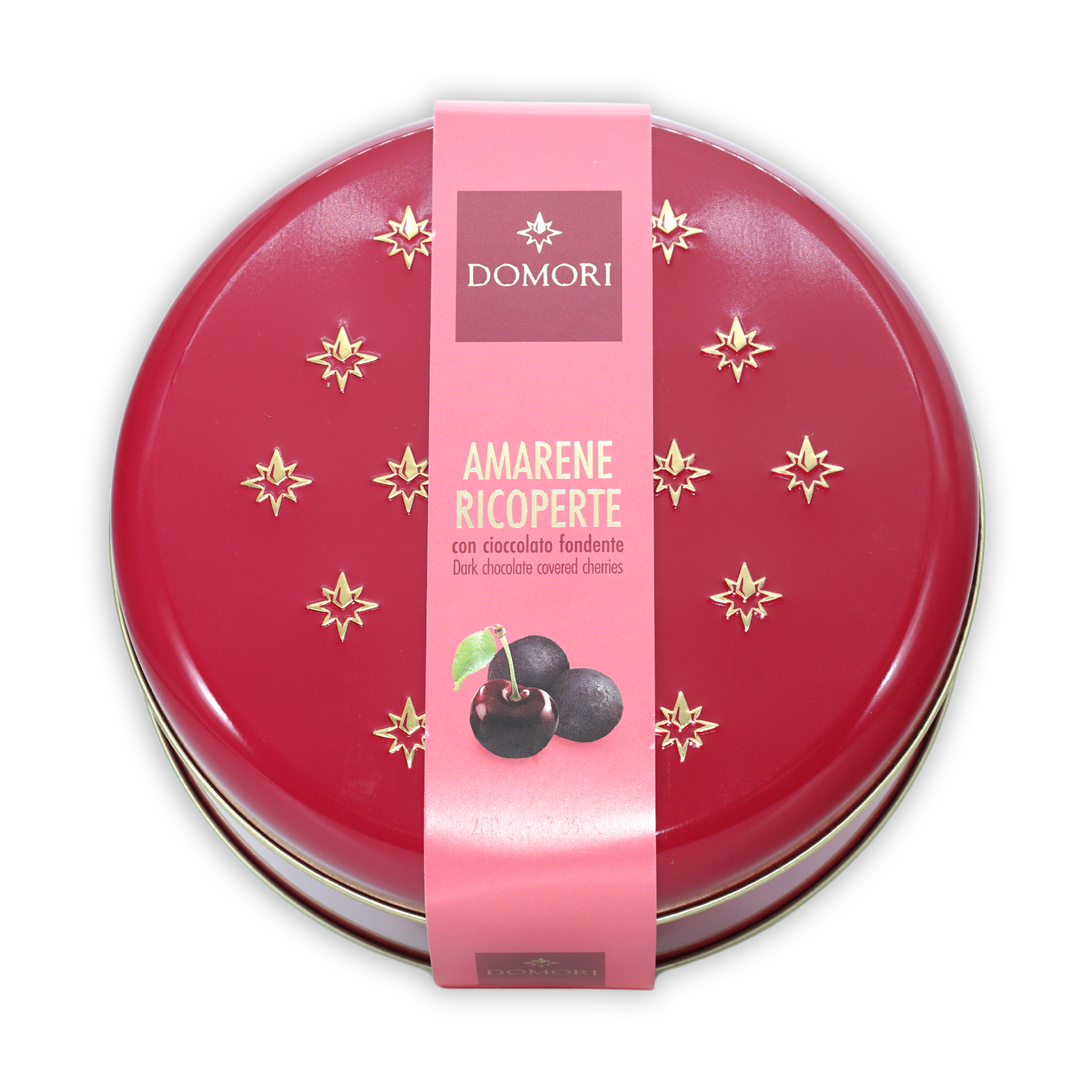 Premium Domori Chocolate Covered Amarena Cherries in Elegant Gift Tin - Perfect for Gifting, Dessert Topping & Gourmet Snacking