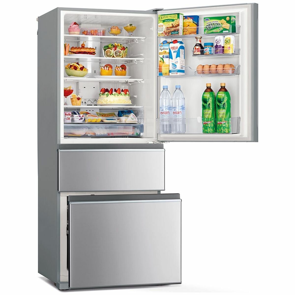 Mitsubishi Electric 450L Bottom Mount Frost Free Refrigerator MR CX450ER ST A - Energy Efficient Large Capacity Fridge for Home, Kitchen & Office Use