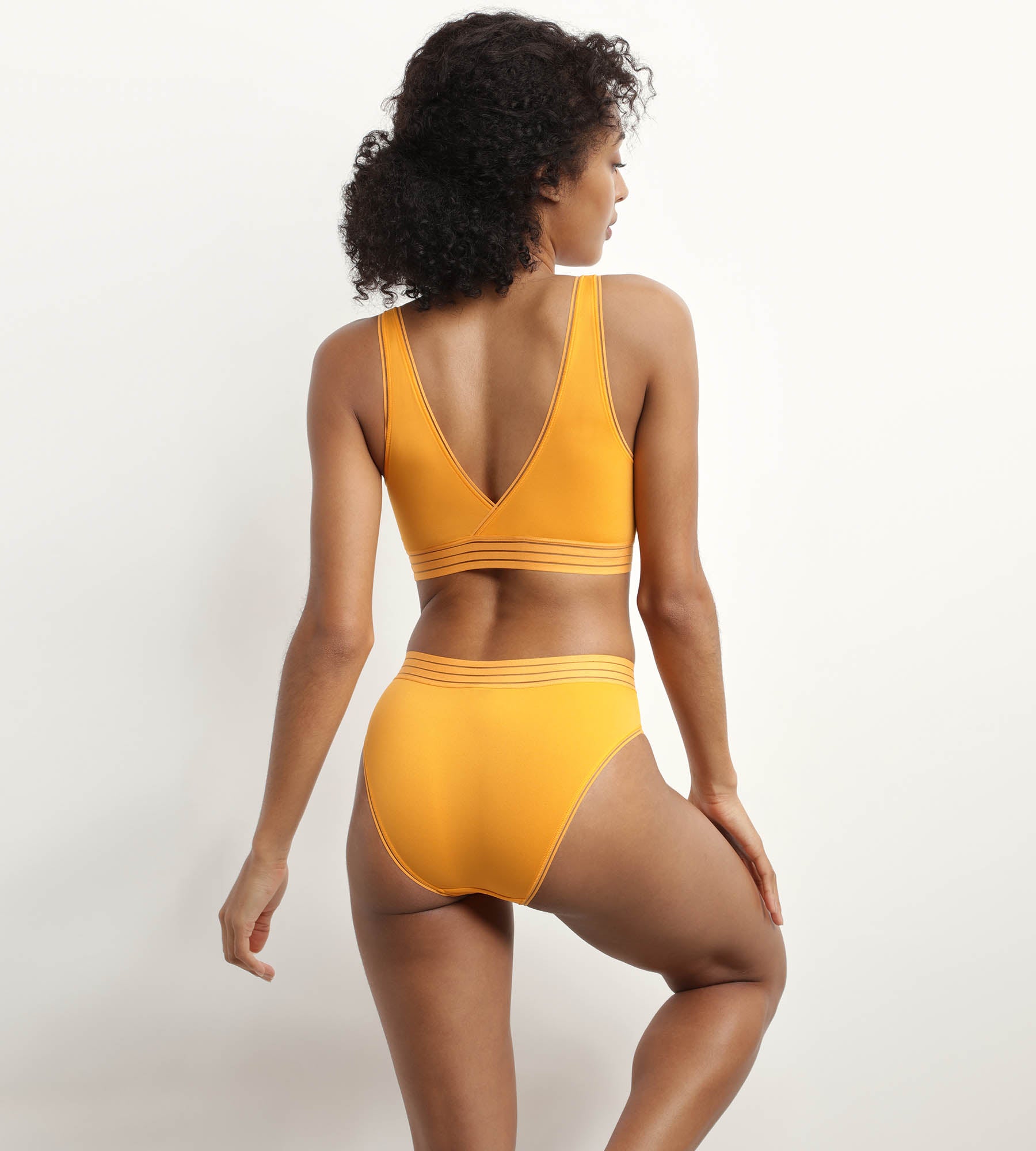 Oh My Dim's Wireless Triangle Bralette - Soft Microfiber Comfort Bra for Women in Yellow | Perfect for Yoga, Lounge & Everyday Wear