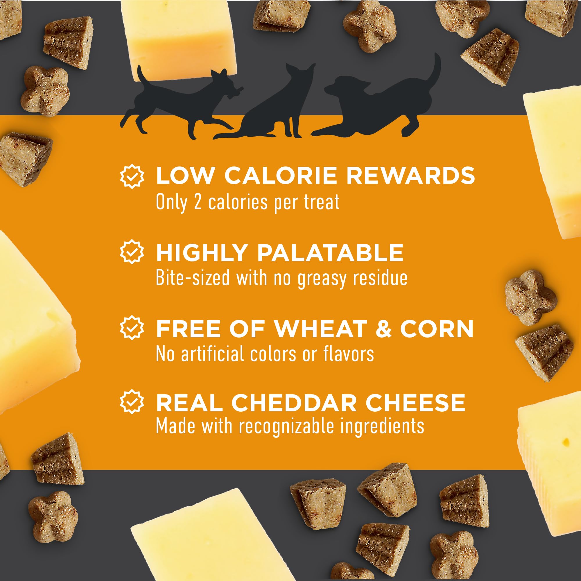 Cloud Star Tricky Trainers Crunchy Dog Training Treats - 8 oz Pouch, Cheddar Flavor, Low Calorie Behavior Reward with 450 Treats | Perfect for Obedience Training, Positive Reinforcement & Puppy Treats