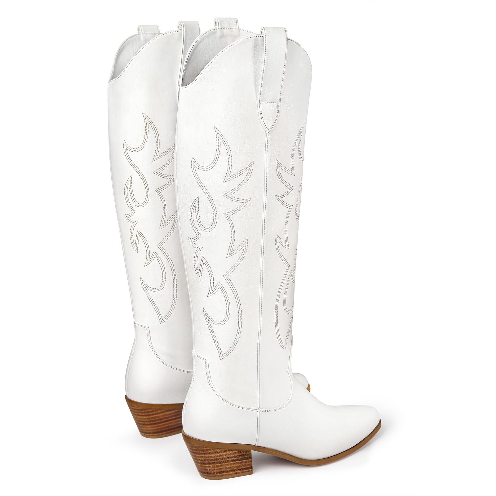 Women's Cowboy Boots Knee High Western Boots - Embroidered Pointed Toe Cowgirl Boots with Chunky Heel | Perfect for Country Music Festivals, Rodeo Events & Western Fashion