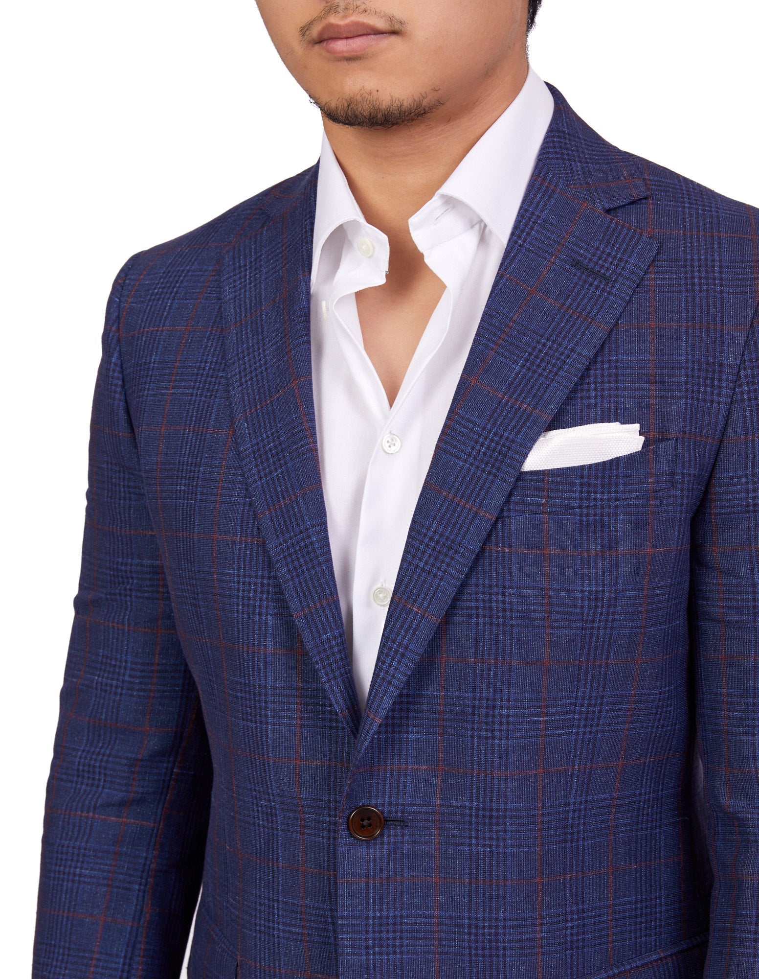 Henry Sartorial Carlton Blended Linen Blazer for Men - Navy/Red Stripe - Lightweight Summer Business Casual Jacket - Perfect for Weddings, Office & Outdoor Events (Size Large)