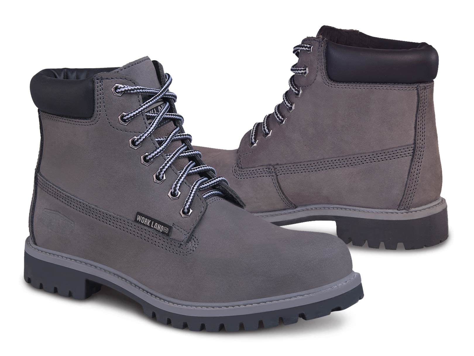 WORKLAND 77611 Men's Lightweight Lace-Up Hiking Boots - Slip Resistant Soft Toe Leather Casual Work Boots - Comfortable Outdoor & Hiking Shoes for Men - Perfect for Daily Wear, Construction, and Trail Adventures