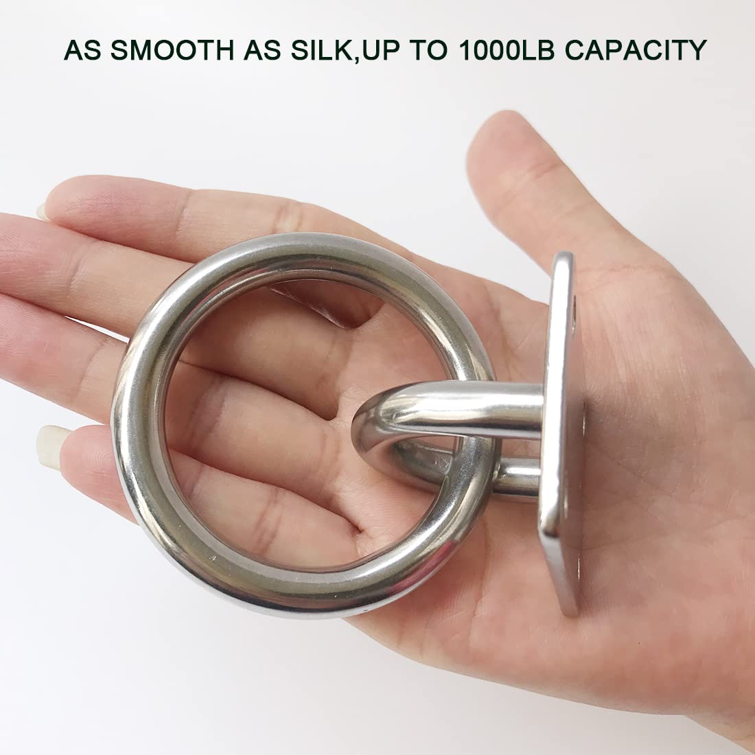 Heavy Duty 304 Stainless Steel Ceiling Hook - 1000LB Capacity Wall Mount Anchor for Yoga Swings, Hammocks, Punching Bags & Training Straps | Secure Hanging Solution for Home Gym, Outdoor & Indoor Use