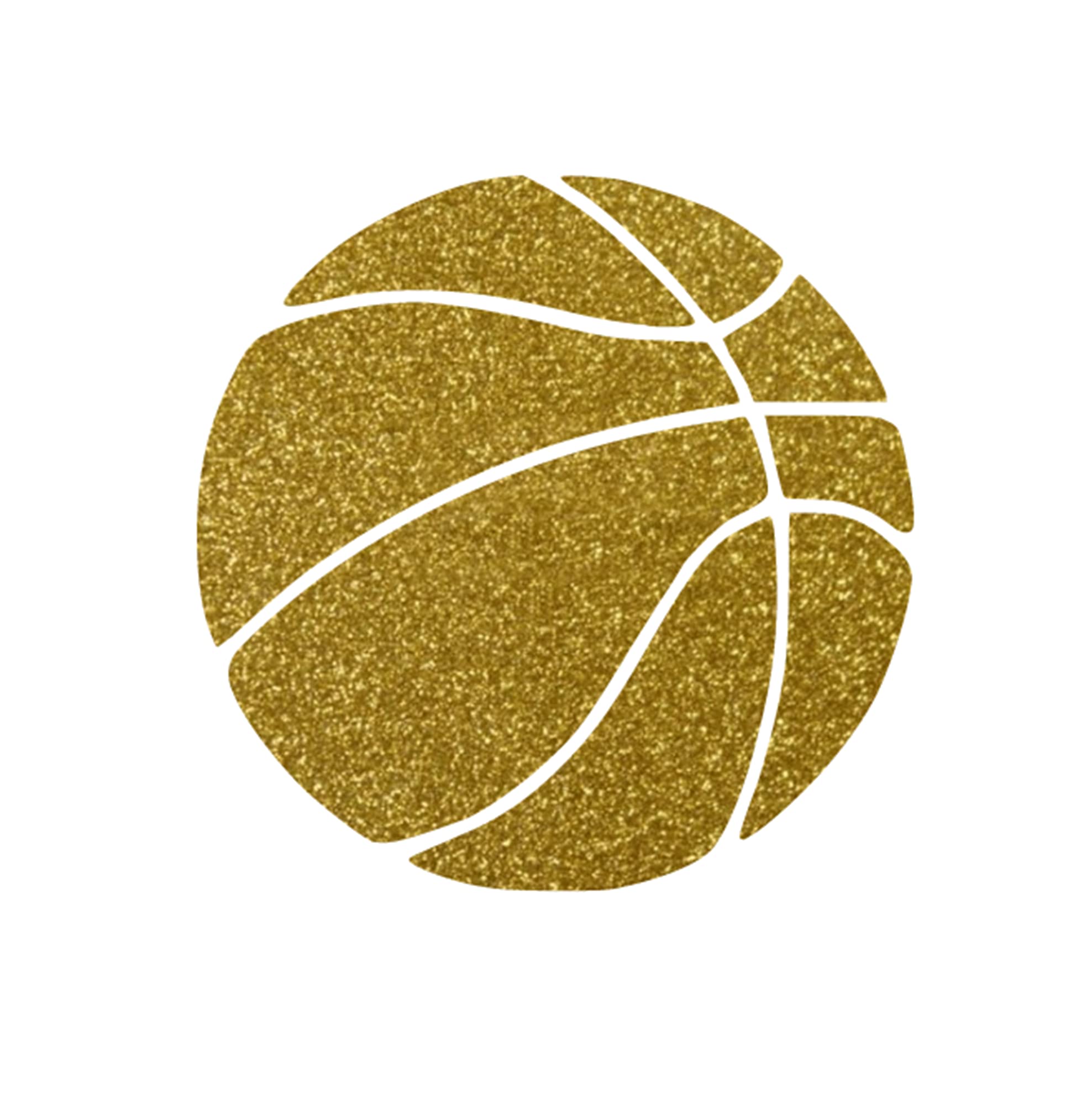 Basketball Iron On Transfer - Heat Press Vinyl Decal for Team Jerseys & Fan Apparel - Old Gold Glitter Sports Patch for DIY Customization - Perfect for Game Day, School Events & Sports Uniforms