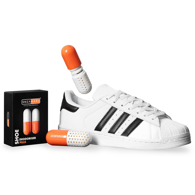 SNEAKARE Shoe Deodorizer Pills - Long-Lasting Odor Eliminator with Fresh Fragrance, Moisture Absorbing Shoe Refresher for Sneakers & Athletic Shoes - Compact Size for Gym Bags, Travel & Daily Use