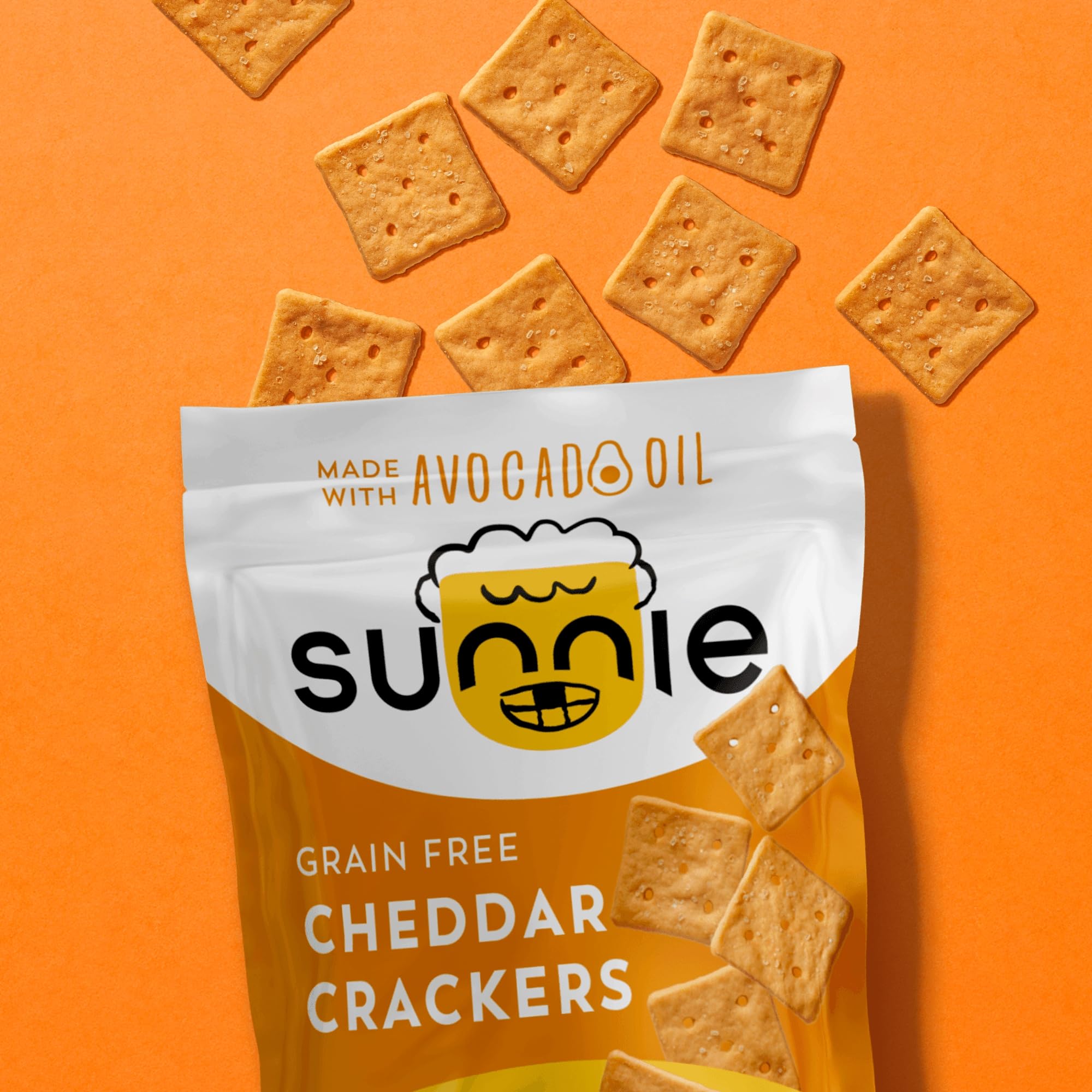 Gluten Free Cheddar Crackers - Healthy Grain Free Snacks with Real Cheese & Avocado Oil | Low Calorie, Individually Wrapped (3 oz, Pack of 3) | Perfect for School Lunches, Office Snacks & On-the-Go Healthy Eating
