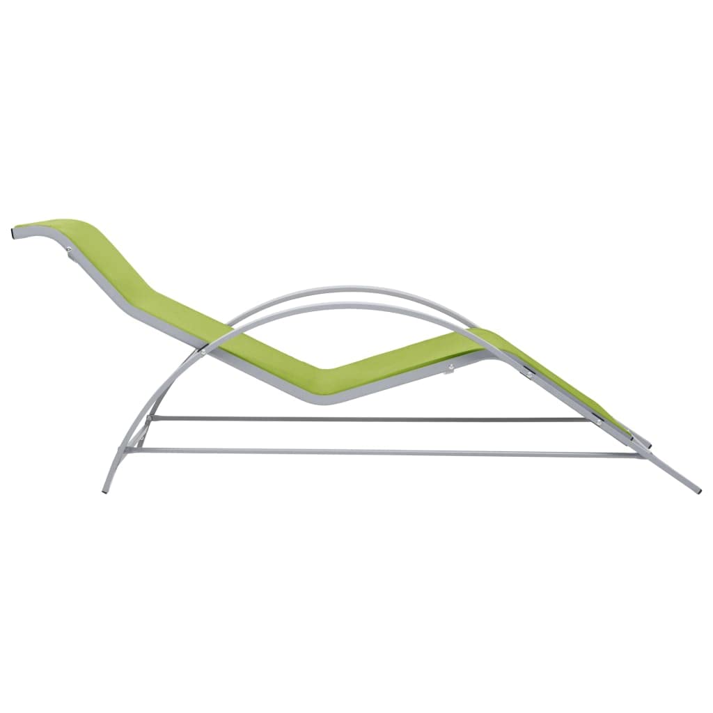 2-Pack Green Aluminum Sun Loungers - Outdoor Patio Lounge Chairs with Side Table - All-Weather Poolside & Beach Relaxation for Backyard, Garden, and Resort Use