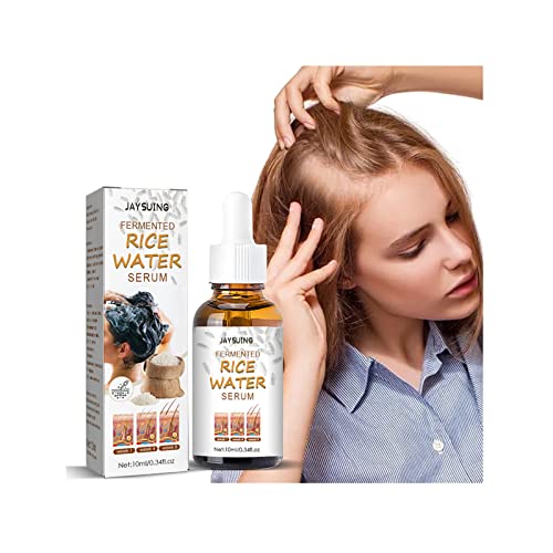 Organic Fermented Rice Water Hair Serum for Hair Growth & Thickening - Repair Damaged Hair, Nourish Scalp (10ml) | Ideal for Dry, Brittle Hair & Scalp Care at Home