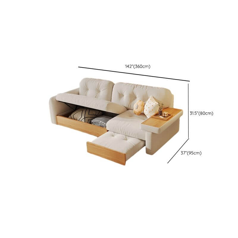 Trendy Solid Color Scratch-Resistant Sofa Couch with Storage - 3-Seater Modern Living Room Furniture for Small Spaces & Apartments