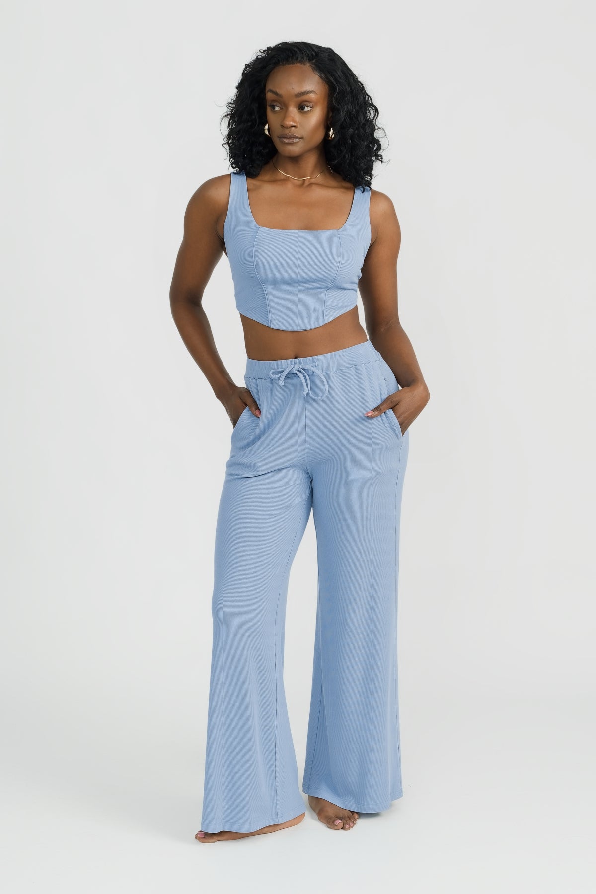 Kinsley Women's Azure Blue Top - Stylish Casual Blouse for Everyday Wear, Office, and Outings