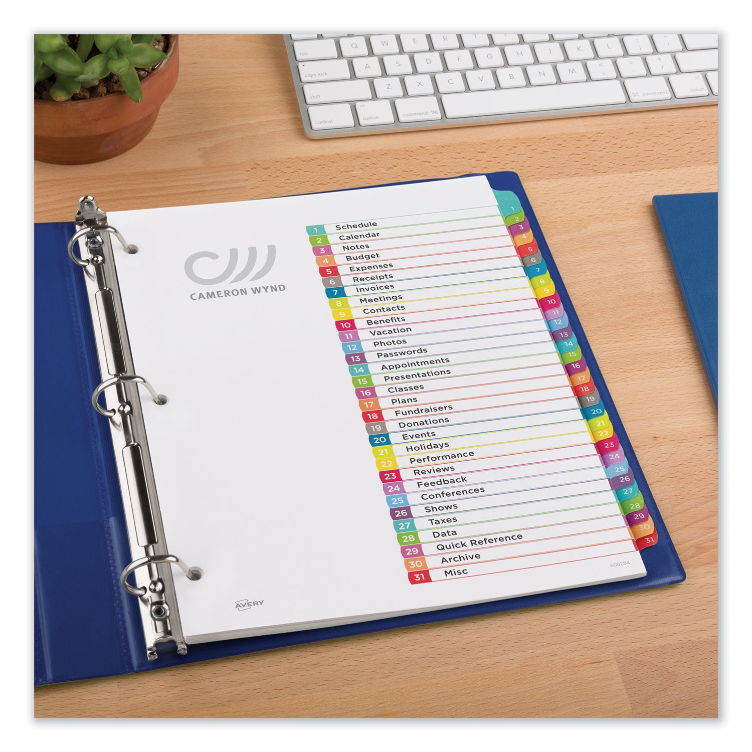 Avery Customizable TOC Ready Index Multicolor Tab Dividers - 31 Tabs (1-31), 11