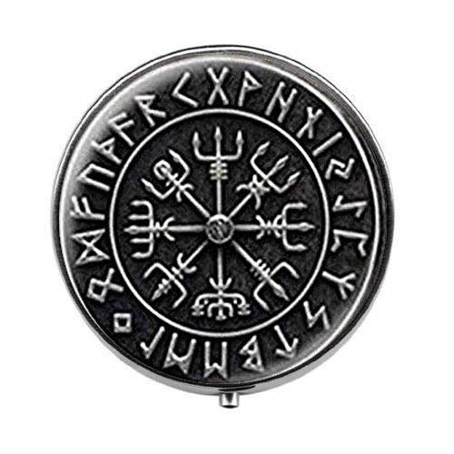 Viking Cross Rune Circle Pill Box - Norse Charm Jewelry Box for Pills & Candy - Perfect for Travel, Home Decor, and Viking Enthusiasts