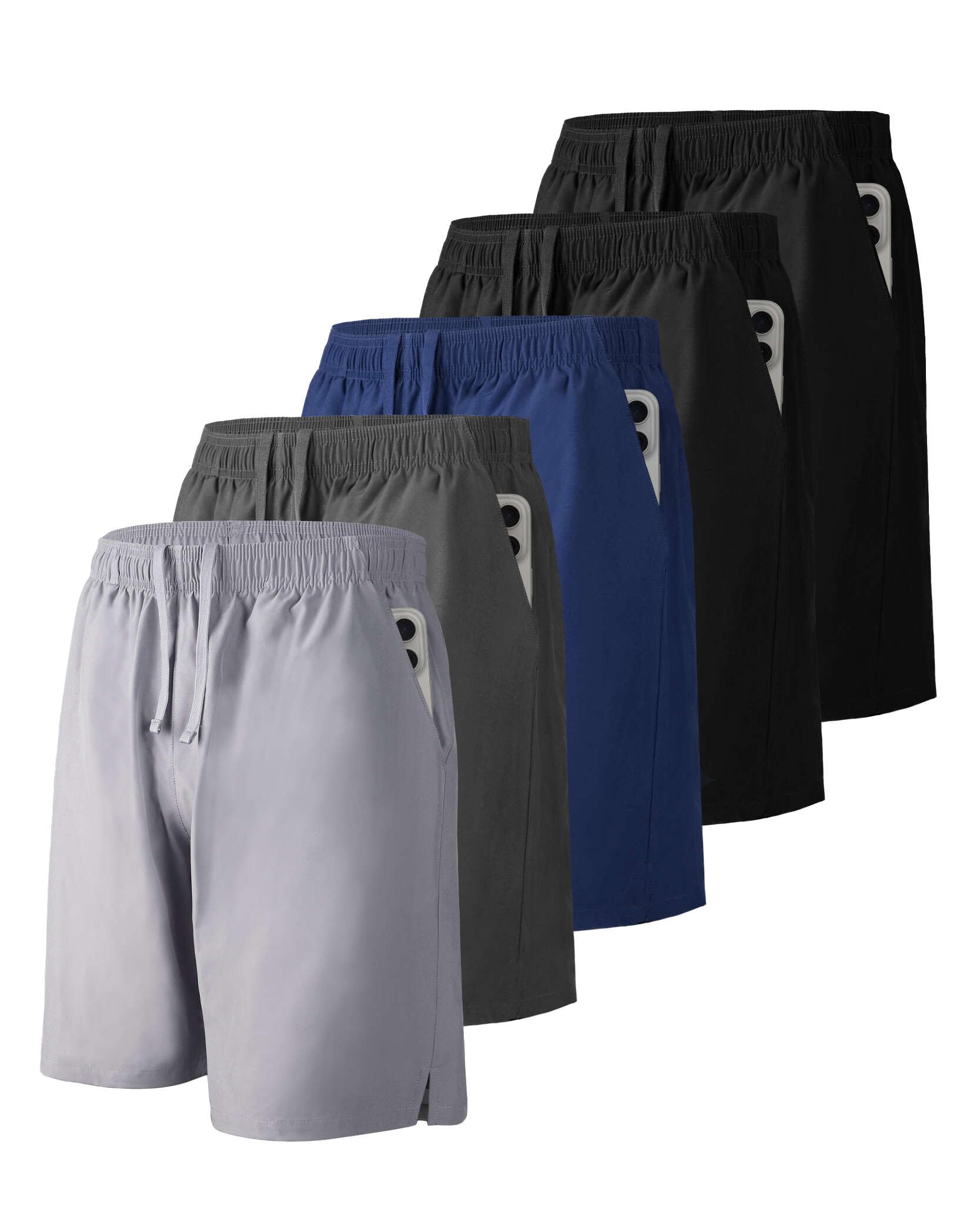 **Men's 7 Inch Quick Dry Running Shorts with Zipper Pockets - Lightweight Athletic Workout Shorts for Gym, Jogging & Outdoor Sports**