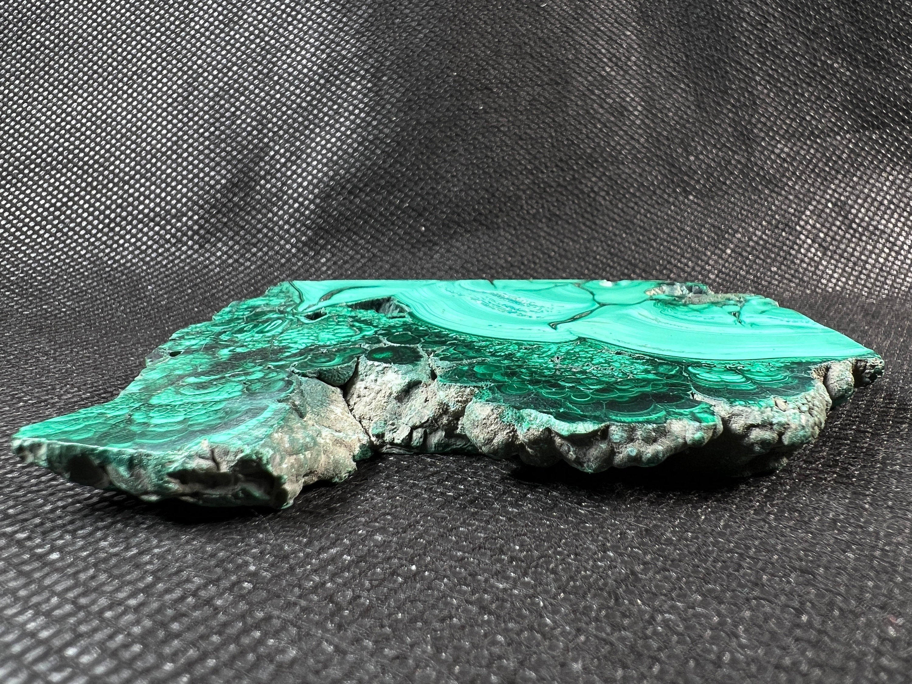 Natural Green Malachite Crystal Slab - Premium Stone for Jewelry Making, Unique Handcrafted Gifts & Elegant Home Decor (50445) | Perfect for DIY Crafts, Meditation Spaces & Luxury Interior Design