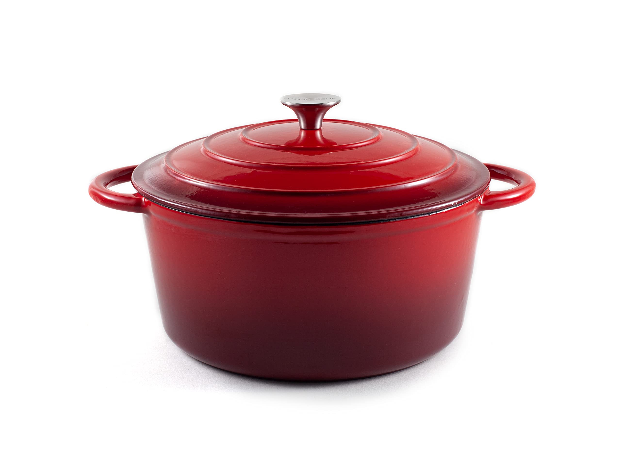 Premium Enameled Cast Iron Dutch Oven 4.7L (26cm) - Heavy Duty Bread Baking Pot with Lid, Versatile Cooking & Roasting Pan for Oven & Stovetop (Red) - Perfect for Artisan Bread, Stews, Soups & Braising