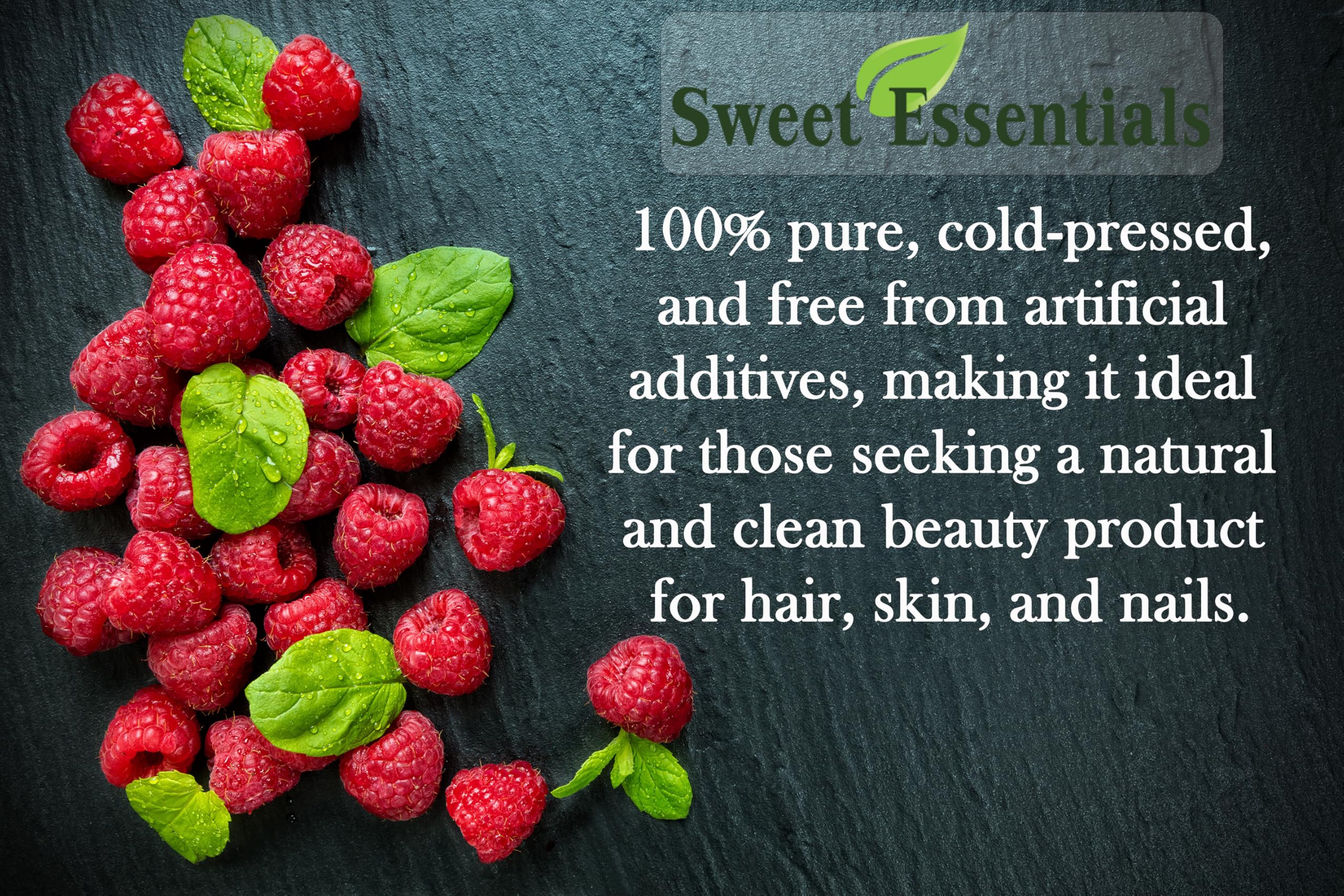 100% Pure Organic Red Raspberry Seed Oil - Cold-Pressed Virgin Unrefined - 16oz with Pump - Natural Moisturizer for Skin, Hair & Face - Imported from Chile - Perfect for DIY Skincare, Hair Treatments & Aromatherapy