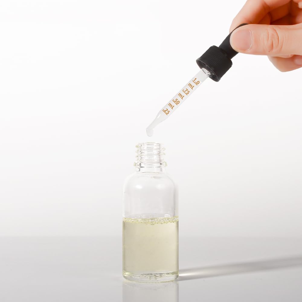 3 Pack 1 oz Glass Dropper Bottles with Lids - Clear Small Travel Containers for Essential Oils, Perfume, DIY Beauty & Craft Supplies - Perfect for Home, Travel & Gift Packaging