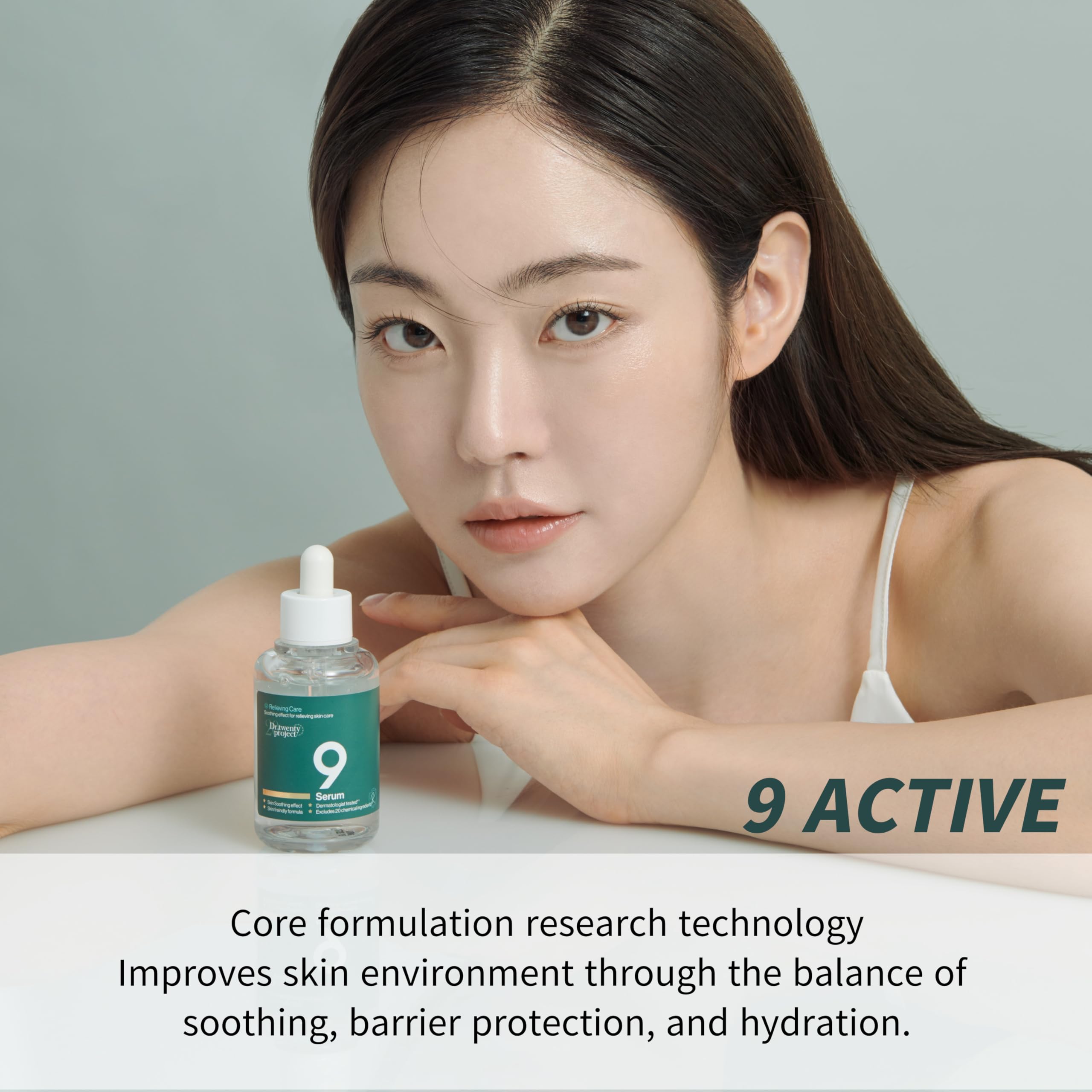 Dr. TwentyProject 9 Serum 50ml - Soothing Hydrating for Sensitive Skin - Redness & Acne Care - Korean Skincare for Daily Use