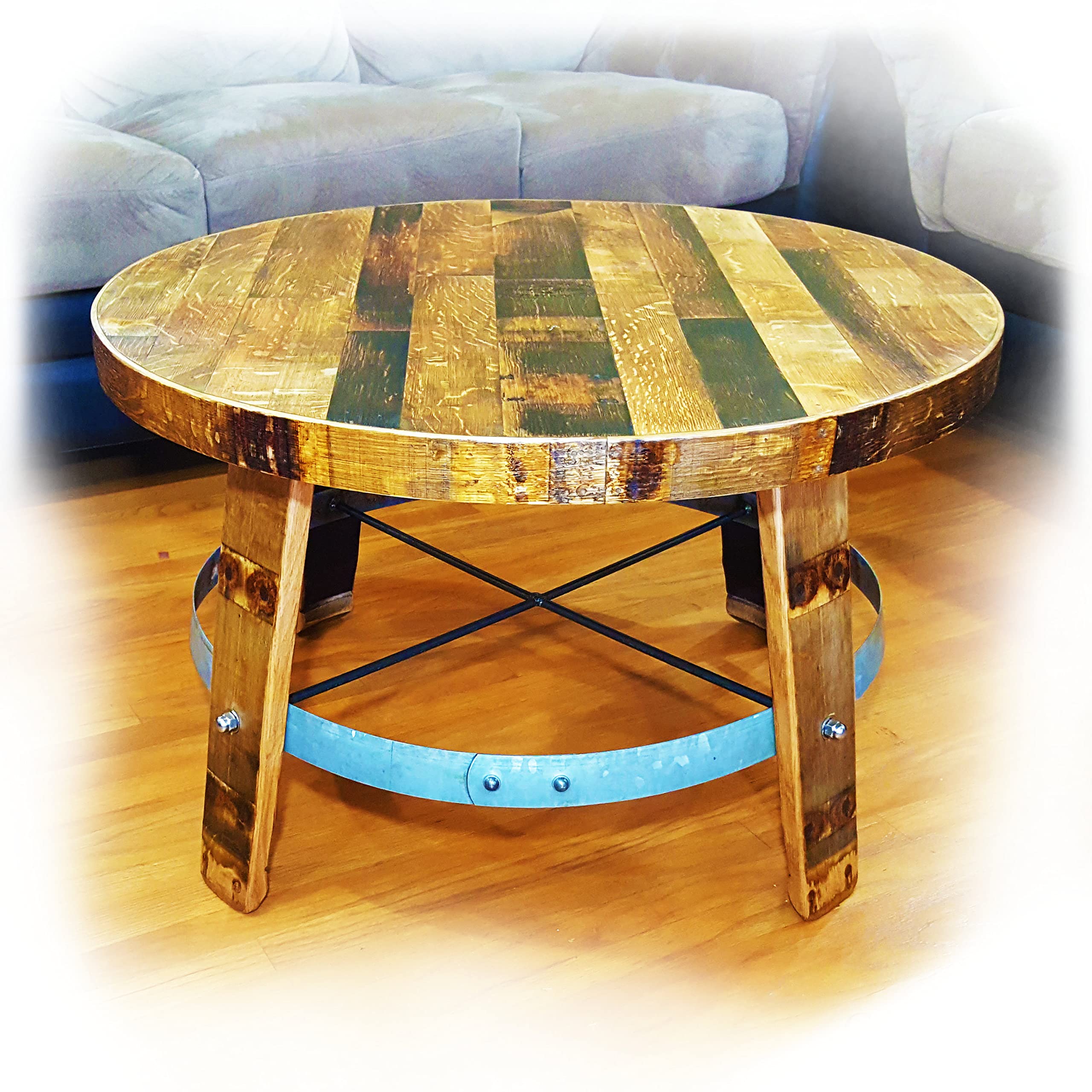 Wine Barrel Coffee Table - Handcrafted Furniture for Home Decor