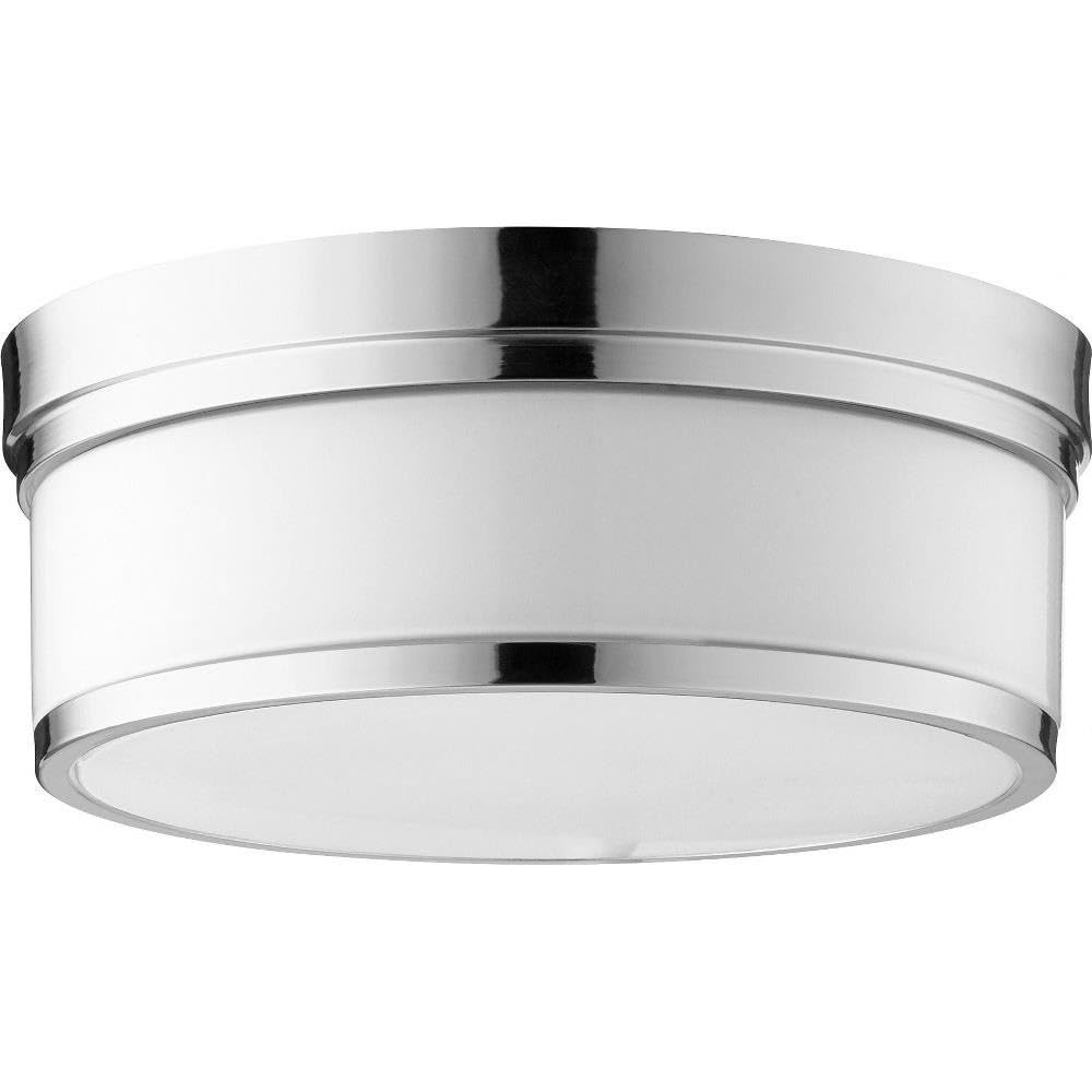 Quorum 3509-14-62 Transitional 3-Light Ceiling Mount Fixture in Polished Nickel - Perfect for Dining Room, Bedroom or Entryway Lighting
